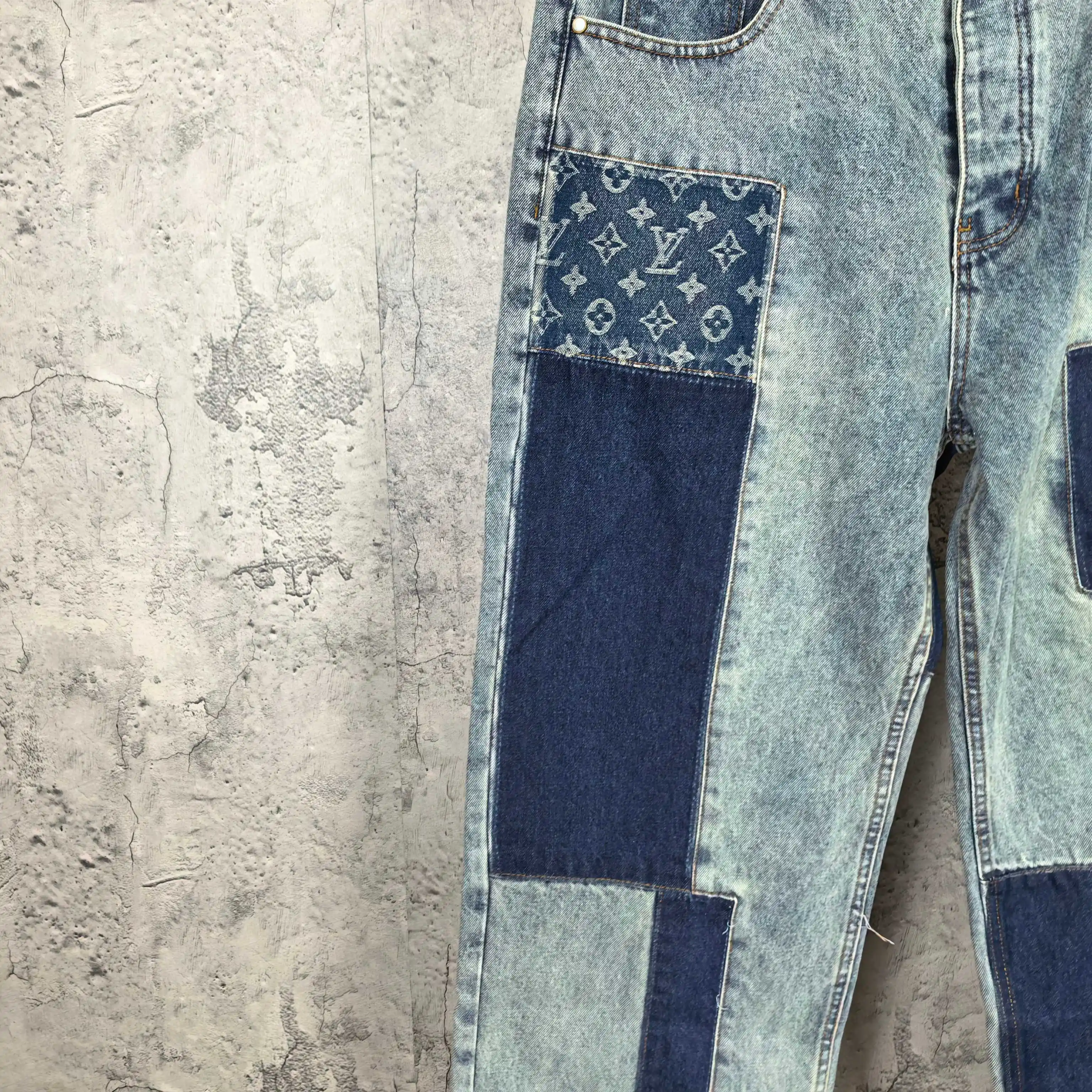 Monogram Patchwork Straight-Leg Jeans D23024503 — view 13