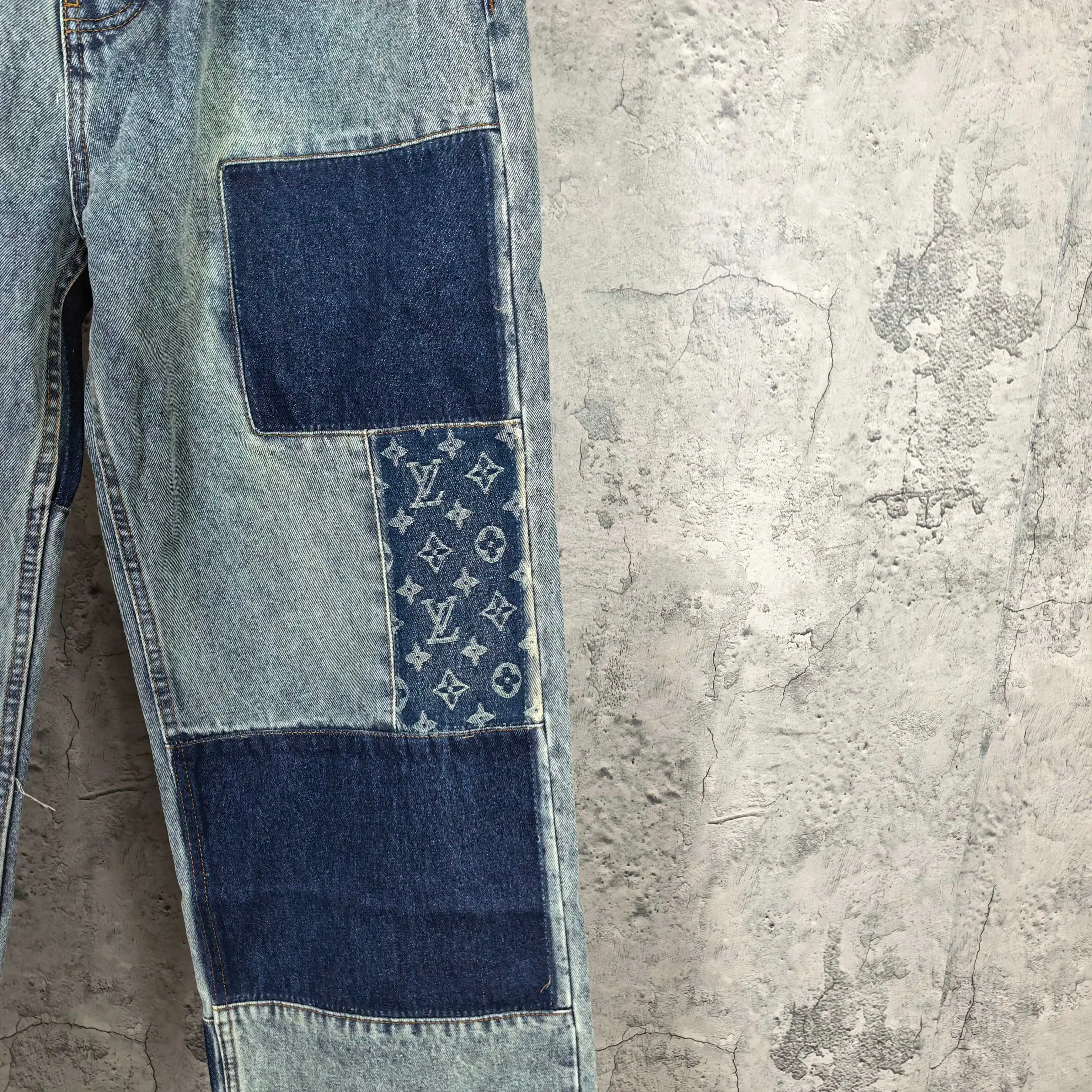 Monogram Patchwork Straight-Leg Jeans D23024503 — view 14