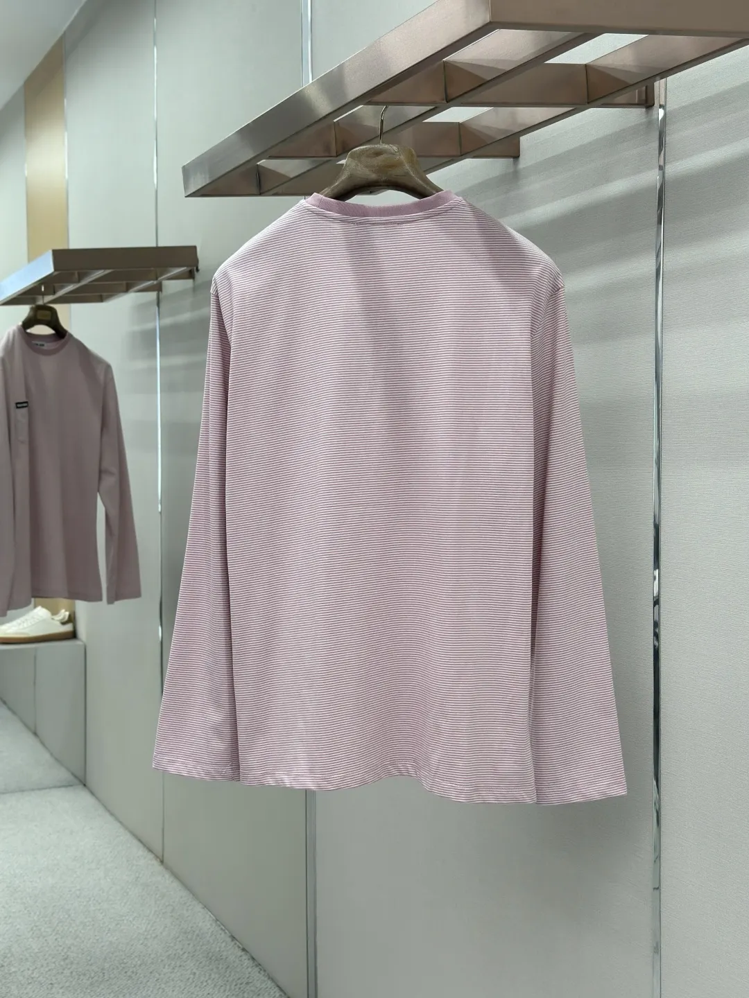 Striped Cotton Long-Sleeved T-Shirt D23019191 — view 2