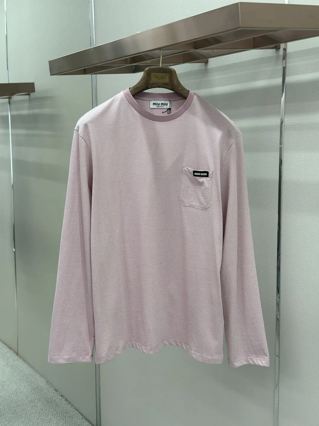 Striped Cotton Long-Sleeved T-Shirt D23019191 — view 3