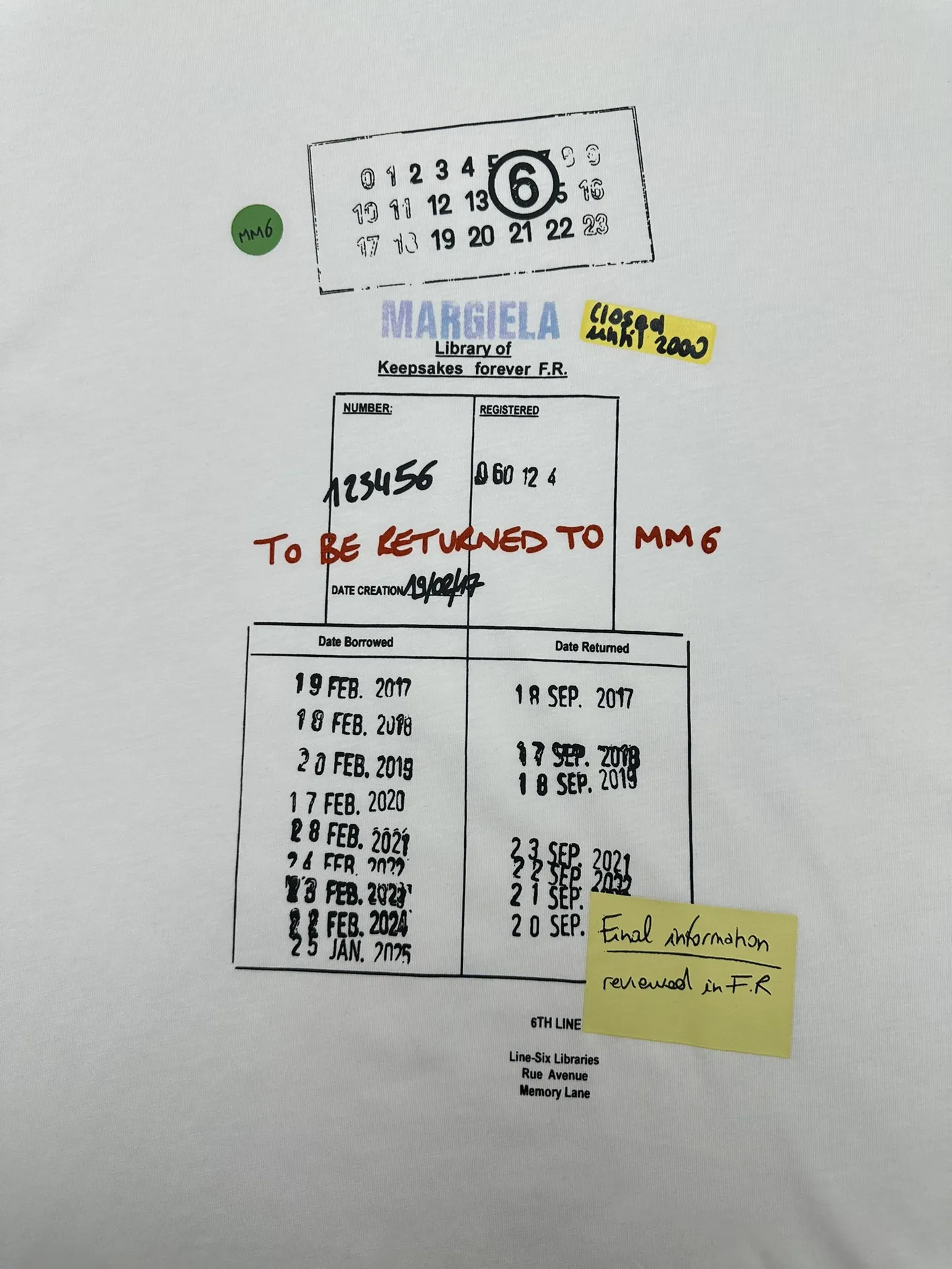 MM6 Library Print Cotton T-Shirt D23514396 — view 4