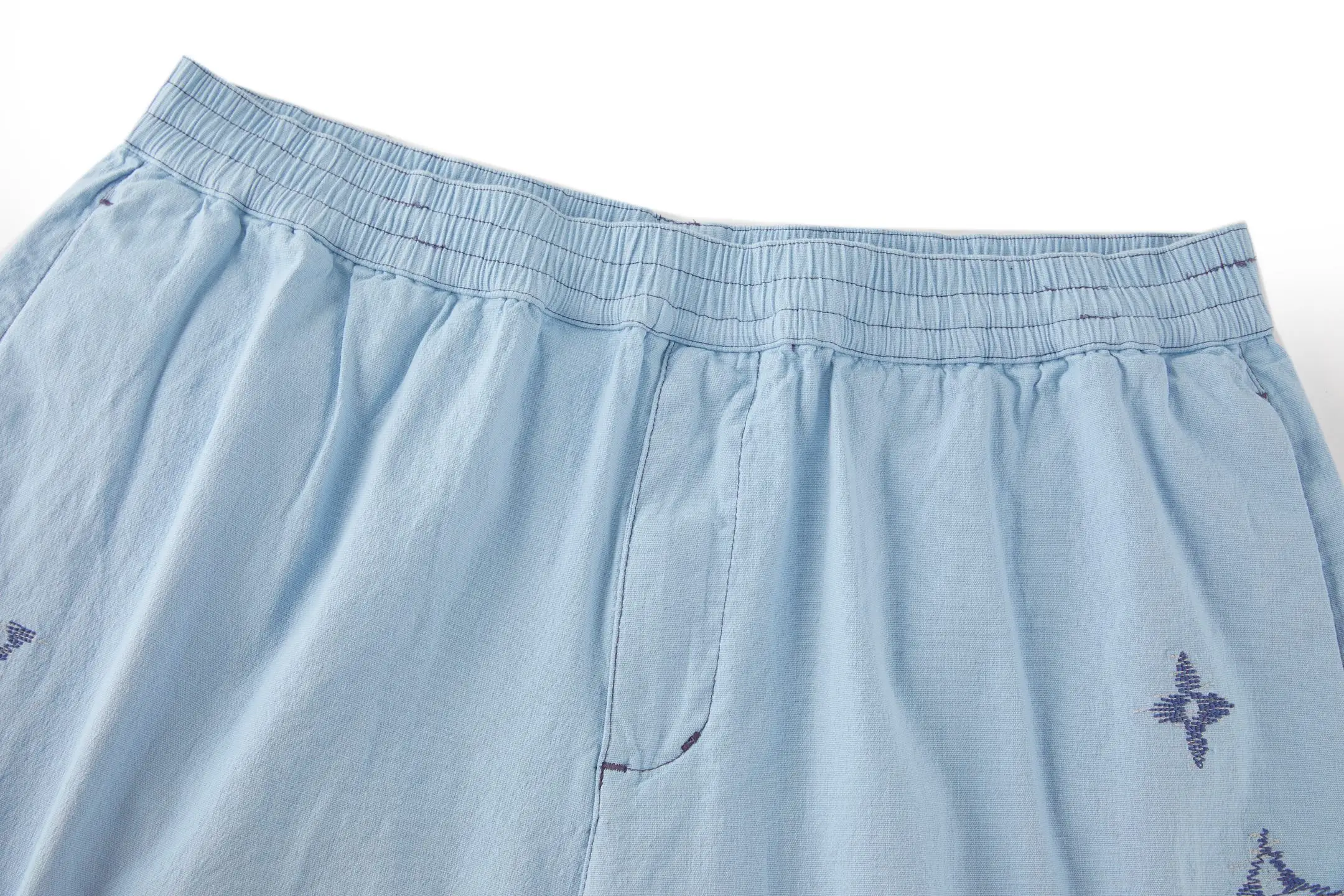 Monogram Sashiko Embroidered Cotton Shorts D23522368 — view 3