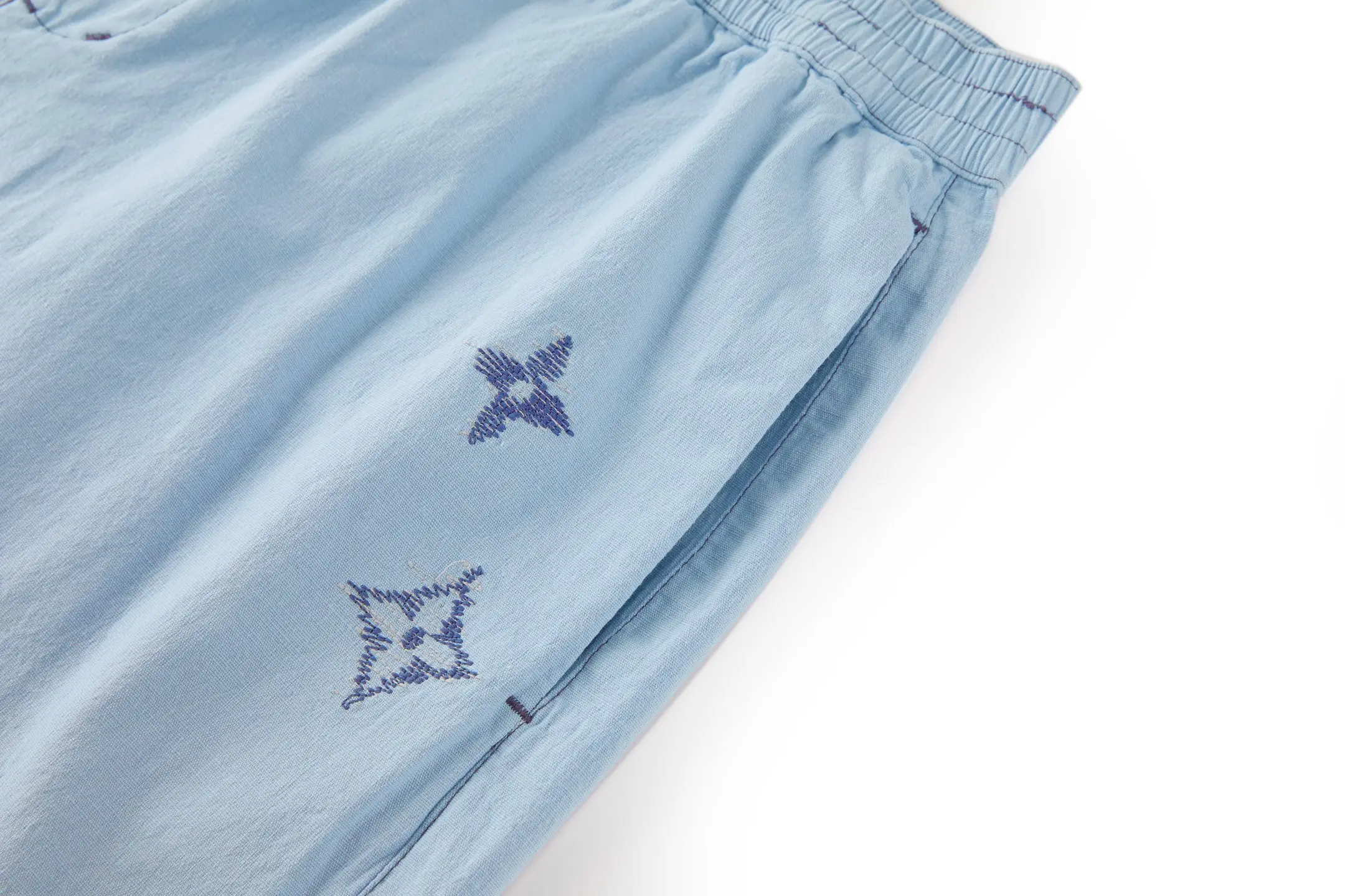 Monogram Sashiko Embroidered Cotton Shorts D23522368 — view 5