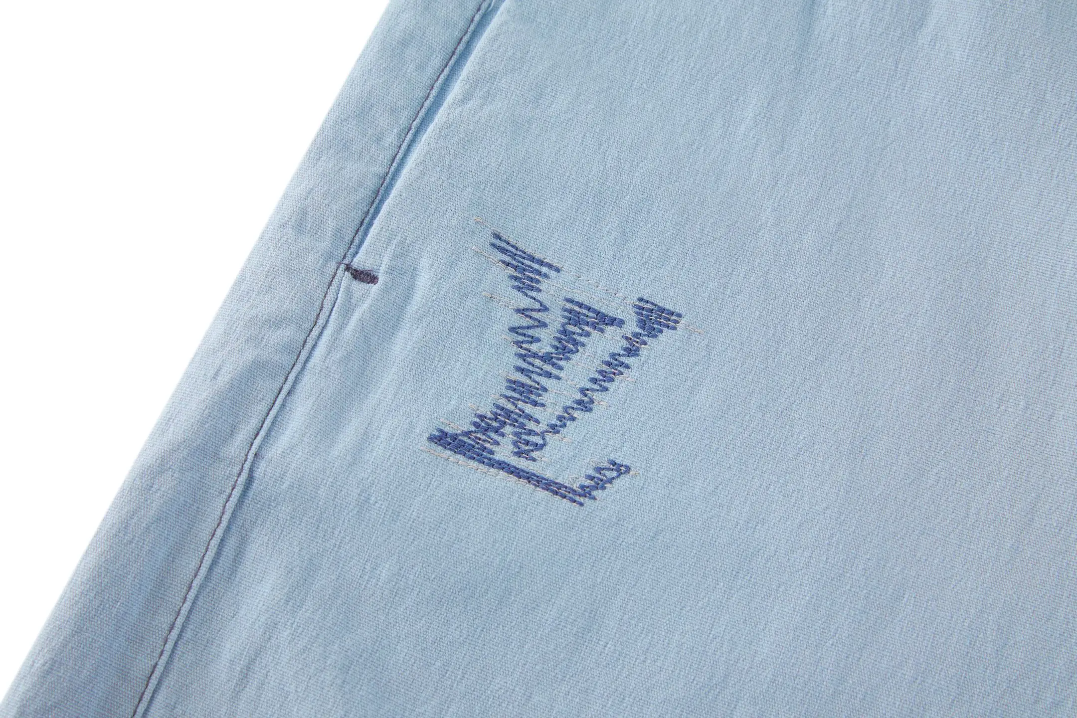 Monogram Sashiko Embroidered Cotton Shorts D23522368 — view 6