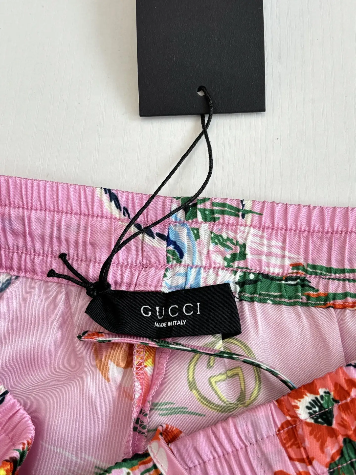 Floral and Wave Print Acetate Satin Shorts D23518601 — view 10