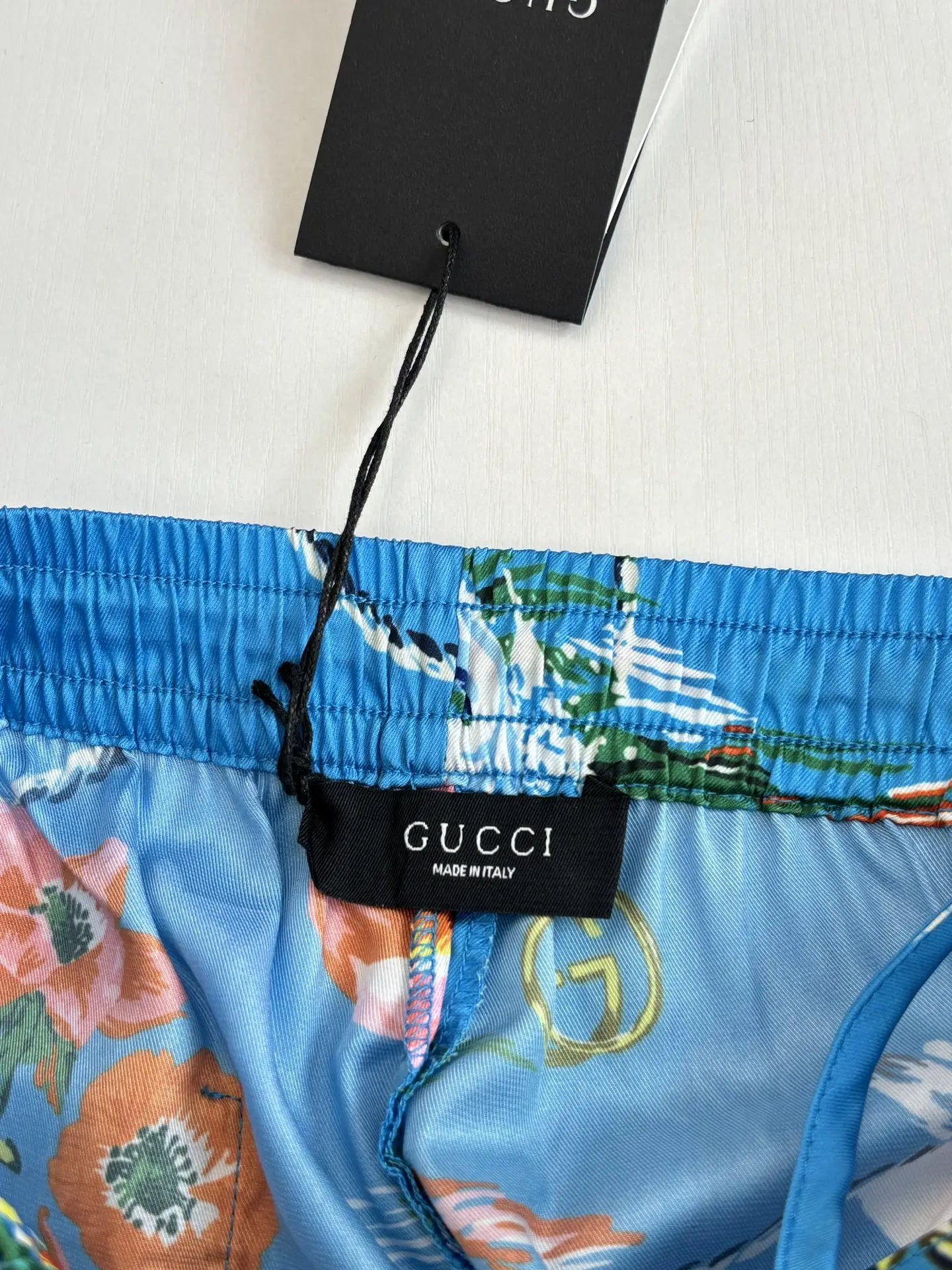 Floral and Wave Print Acetate Satin Shorts D23518599 — view 10