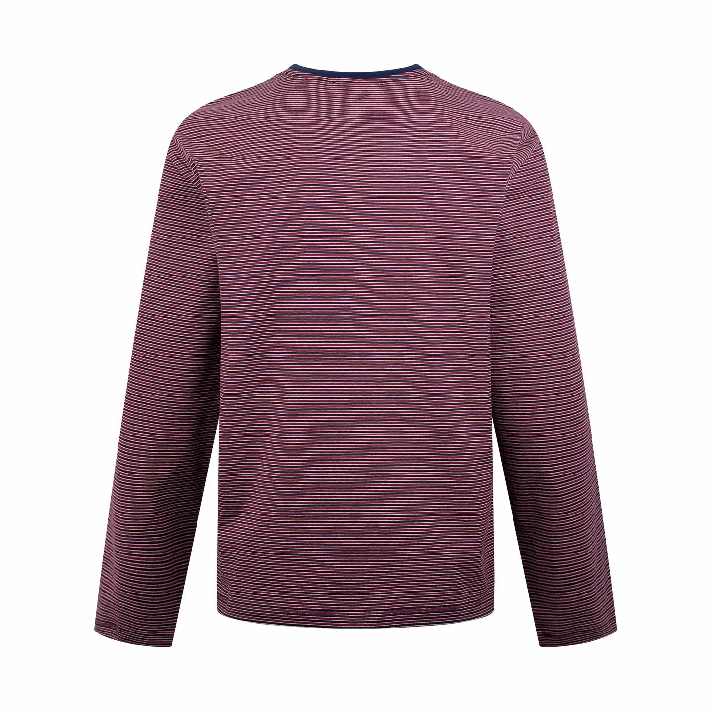 Striped Cotton Henley Long-Sleeve Top D23520510 — view 2