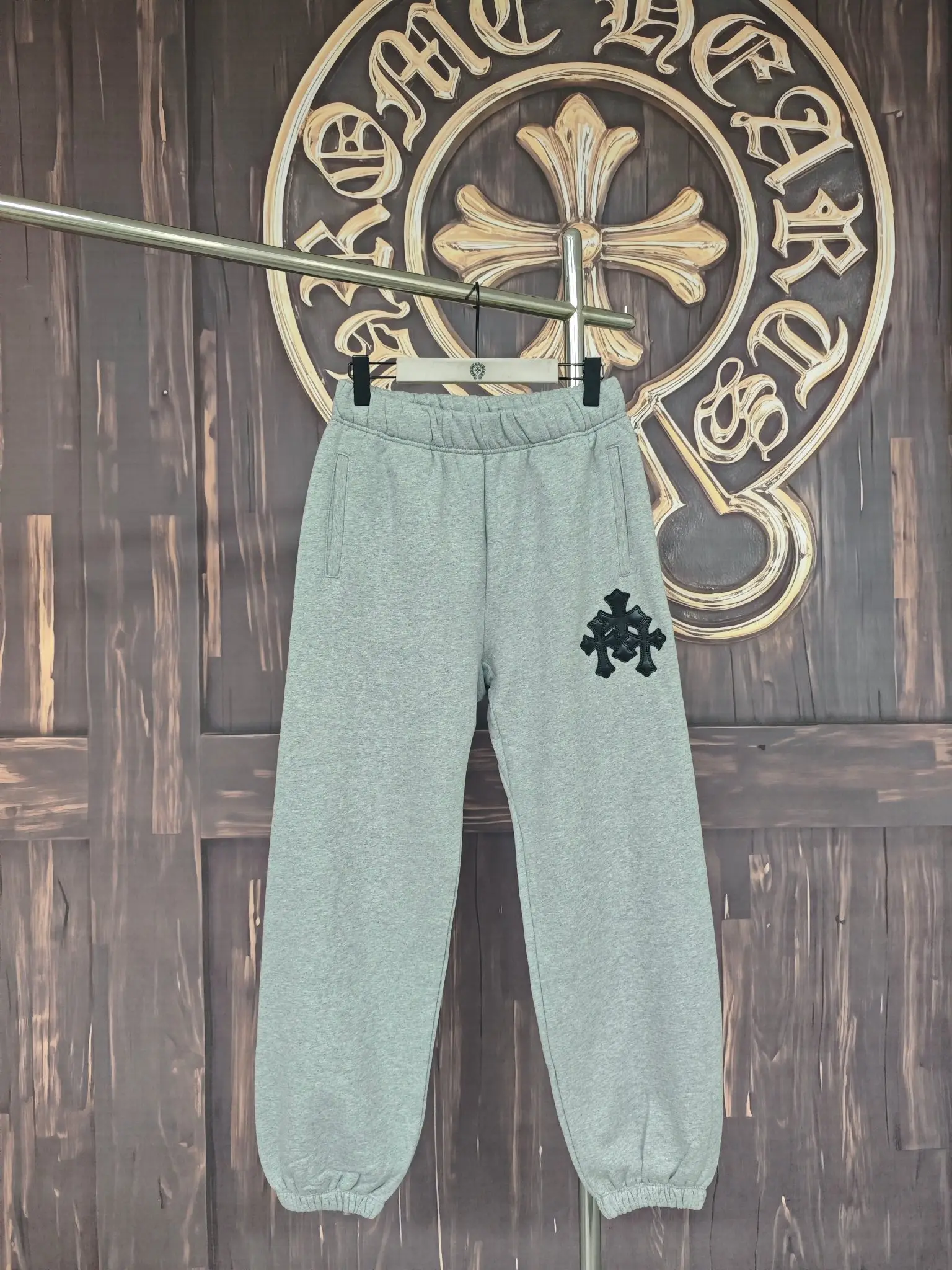 Chrome Hearts Leather Cross Patch Sweatpants D24020295