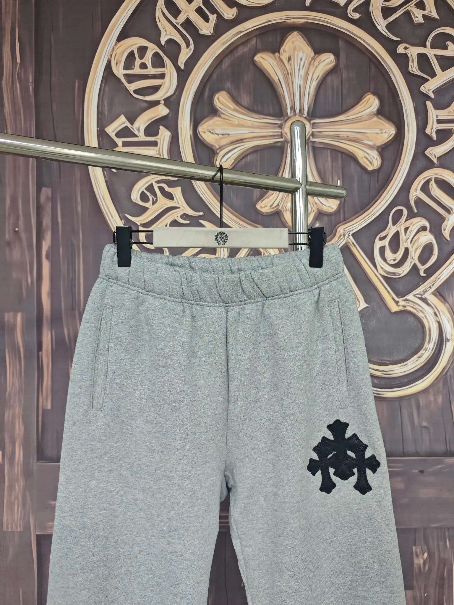 Chrome Hearts Leather Cross Patch Sweatpants D24020295 — view 3