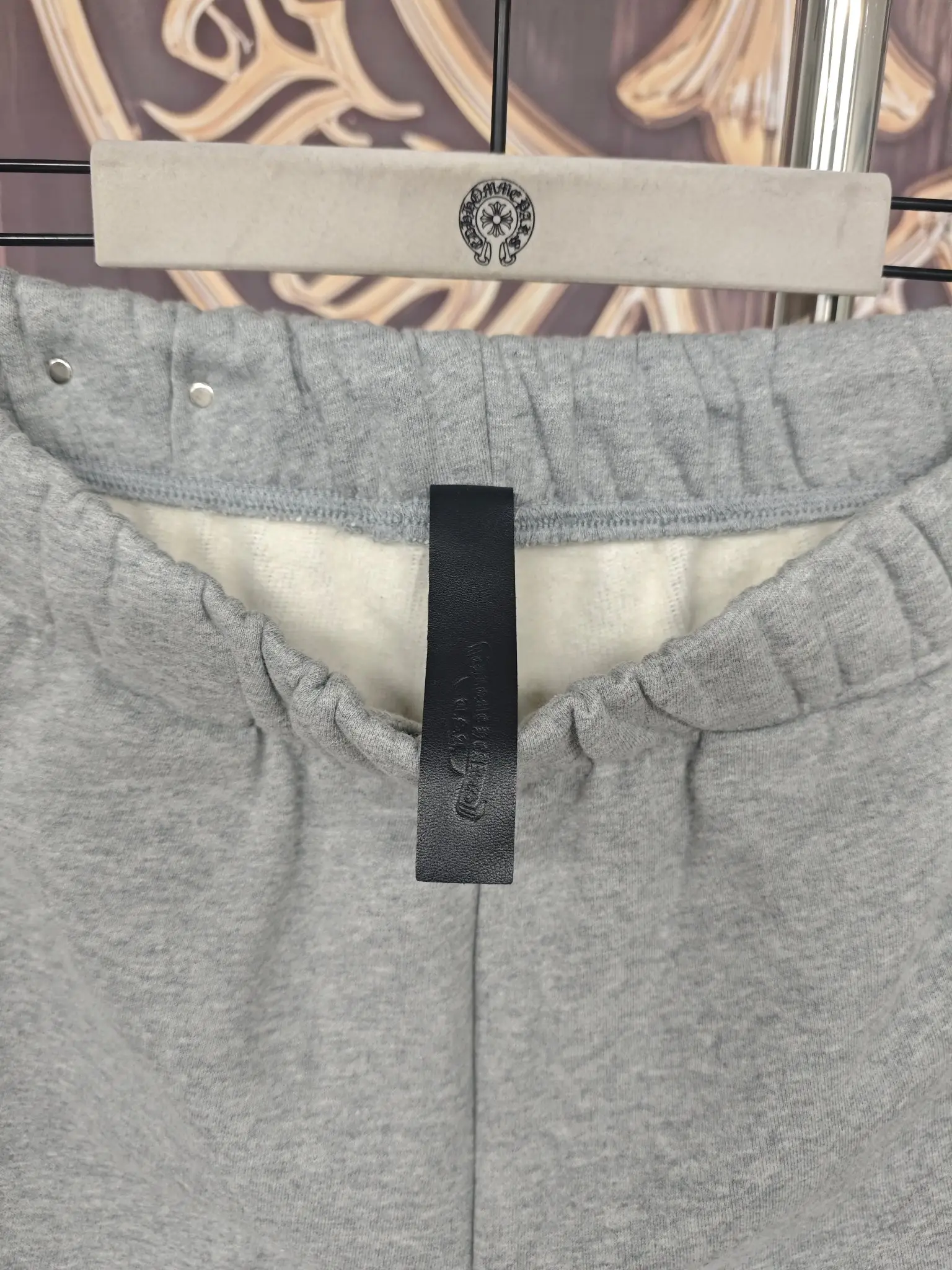 Chrome Hearts Leather Cross Patch Sweatpants D24020295 — view 8
