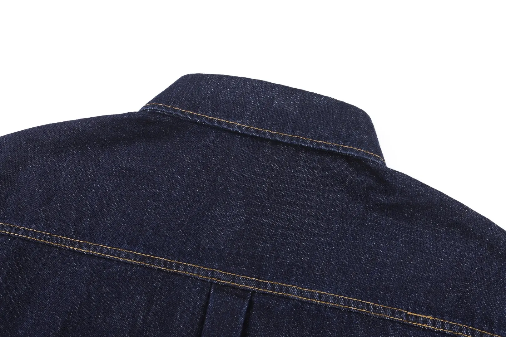 Embroidered Logo Denim Long-Sleeve Shirt D24024916 — view 4