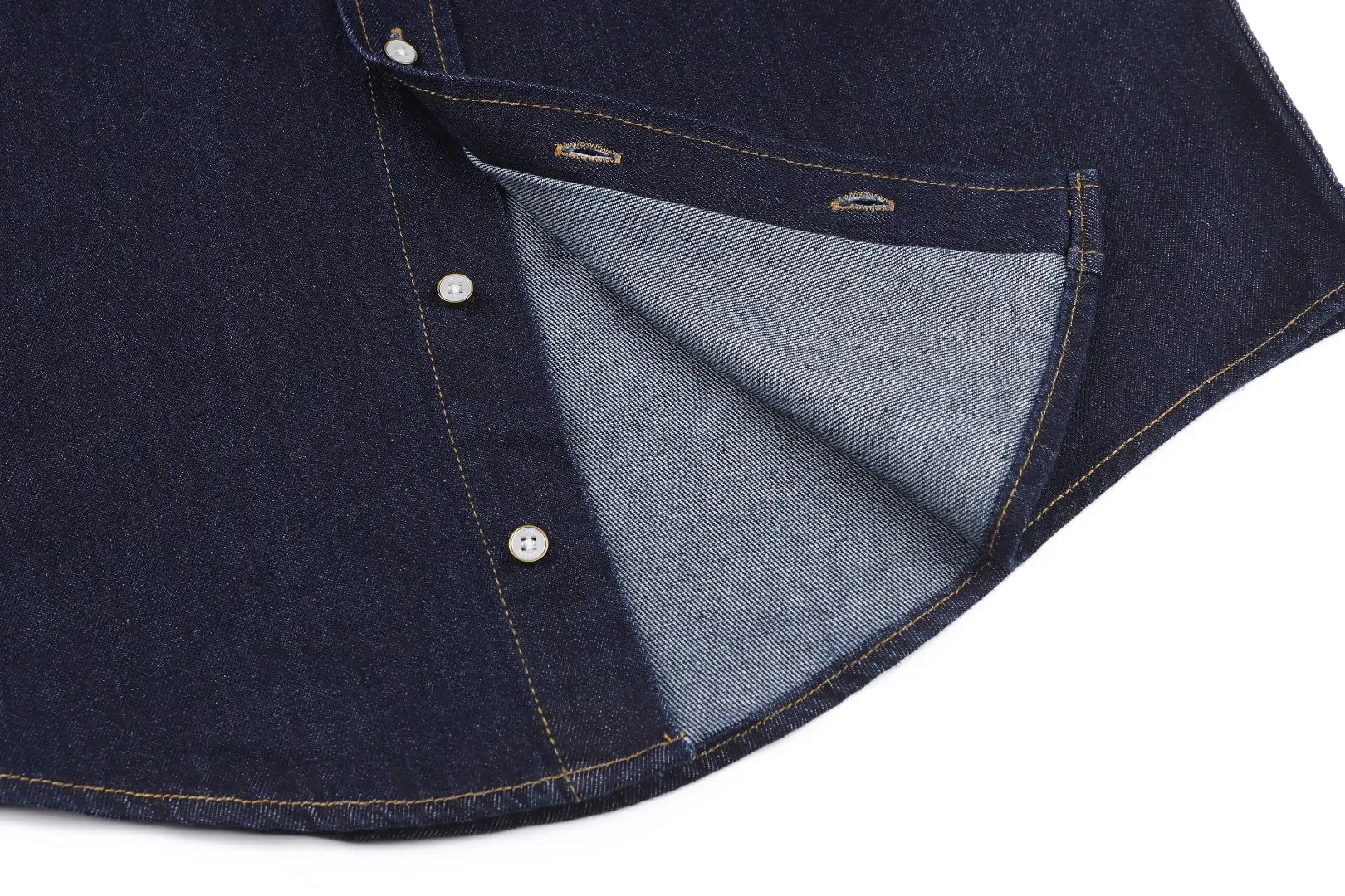 Embroidered Logo Denim Long-Sleeve Shirt D24024916 — view 8