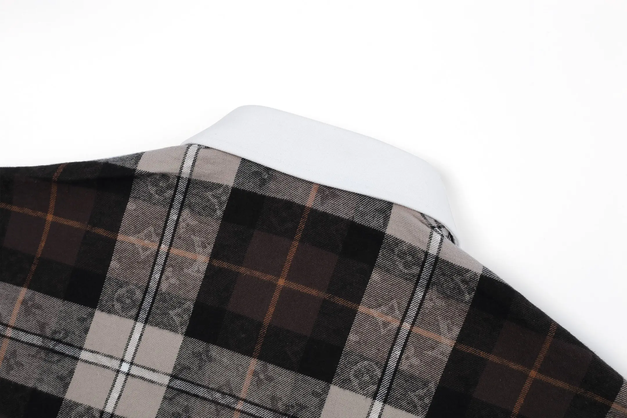 Monogram Plaid Flannel Contrast Collar Shirt D24024915 — view 4