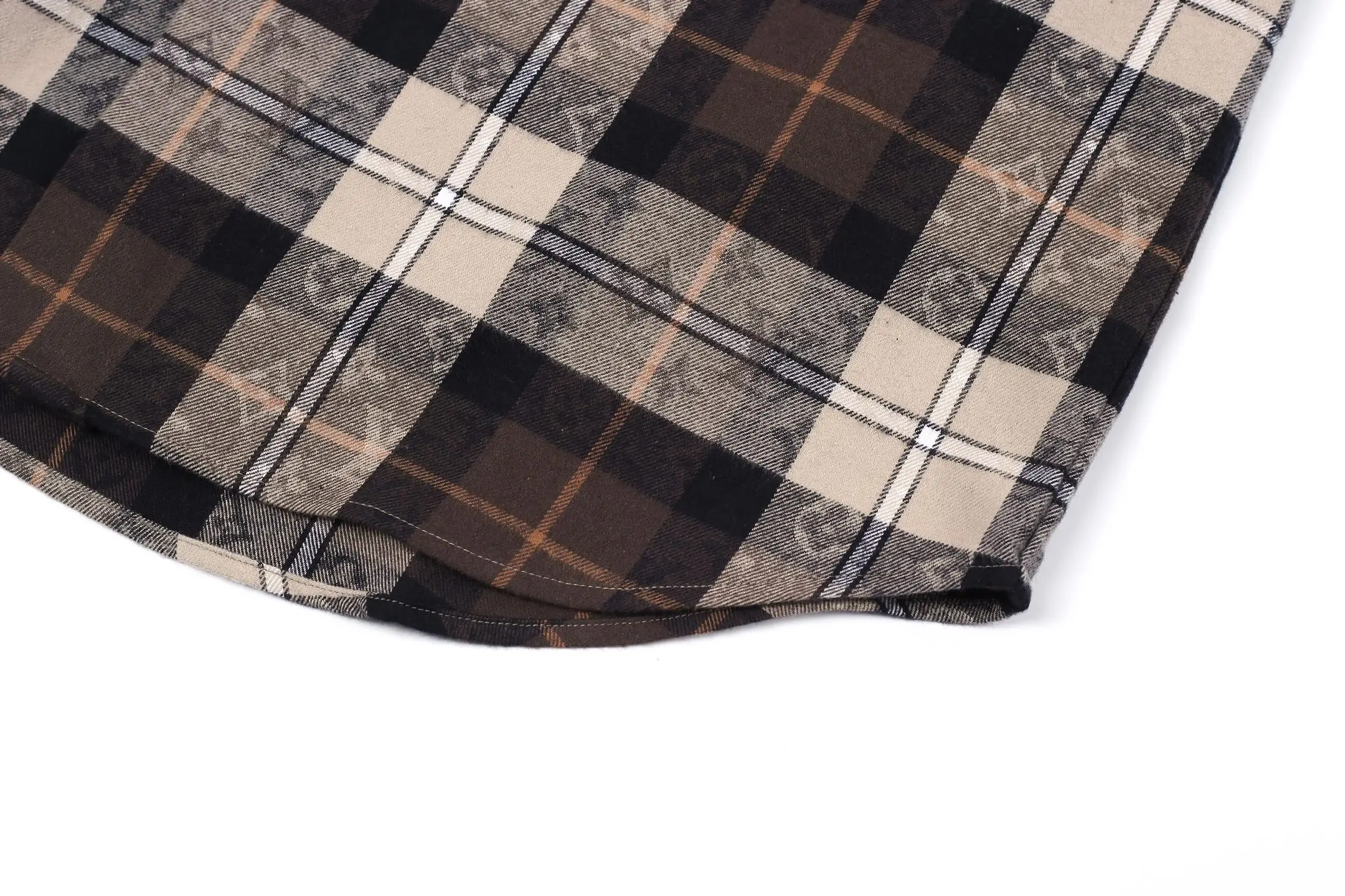 Monogram Plaid Flannel Contrast Collar Shirt D24024915 — view 8