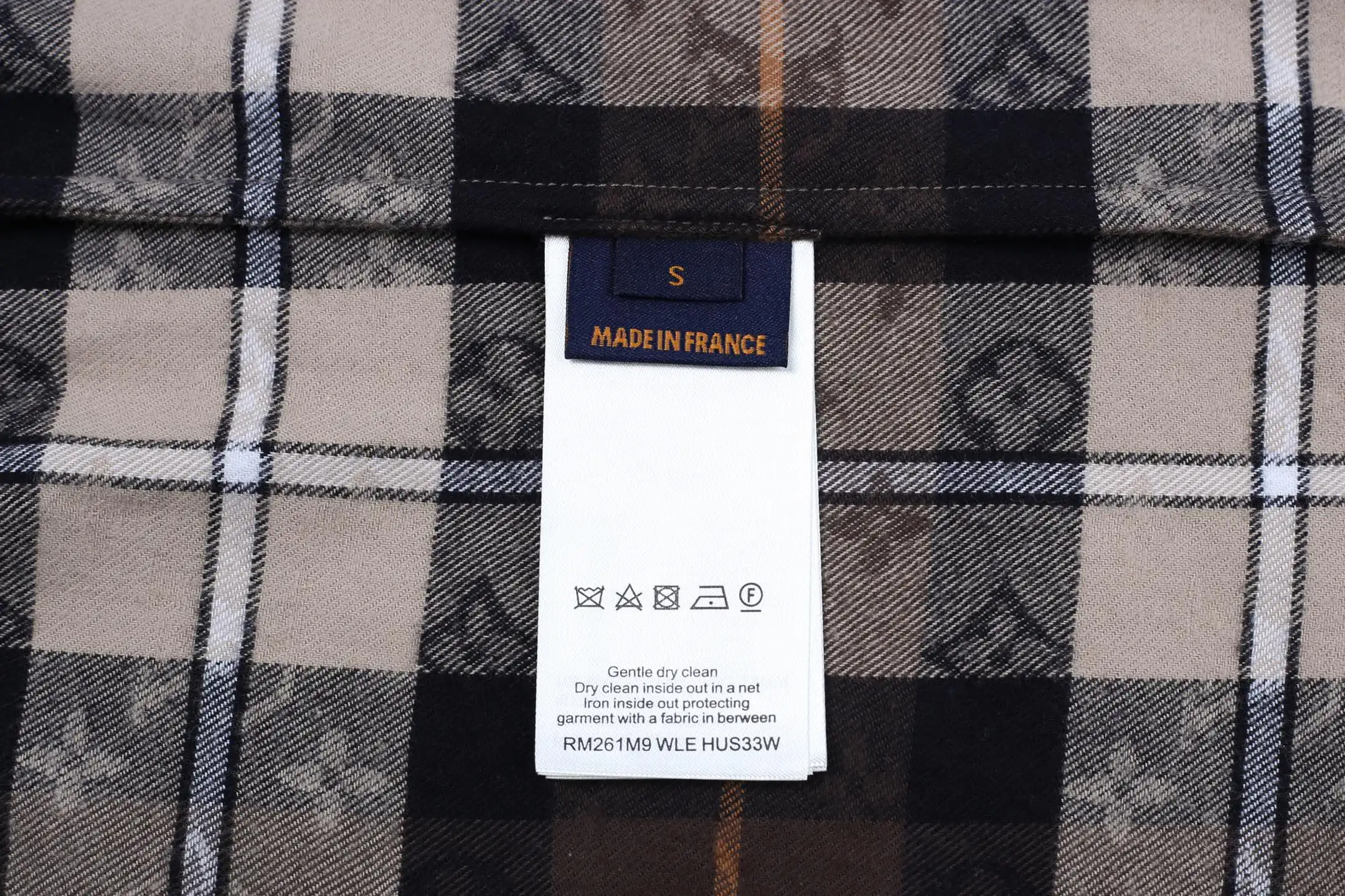 Monogram Plaid Flannel Contrast Collar Shirt D24024915 — view 9