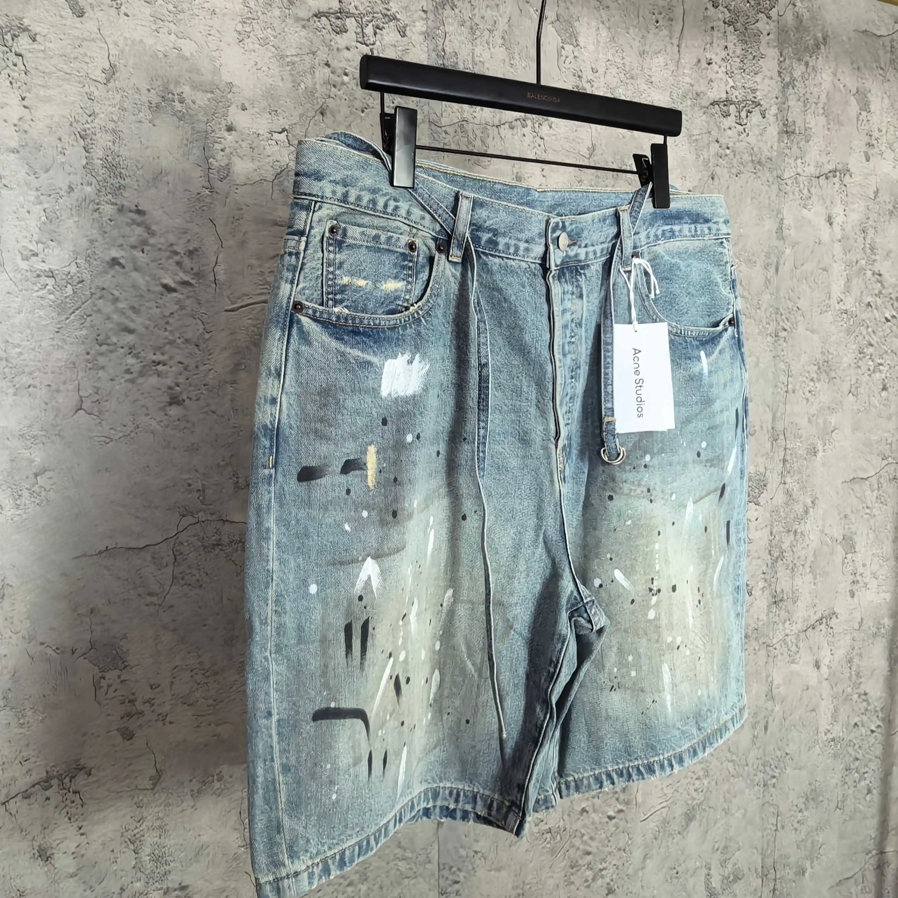 1981 Paint-Splatter Drawstring Denim Shorts D24024536 — view 7