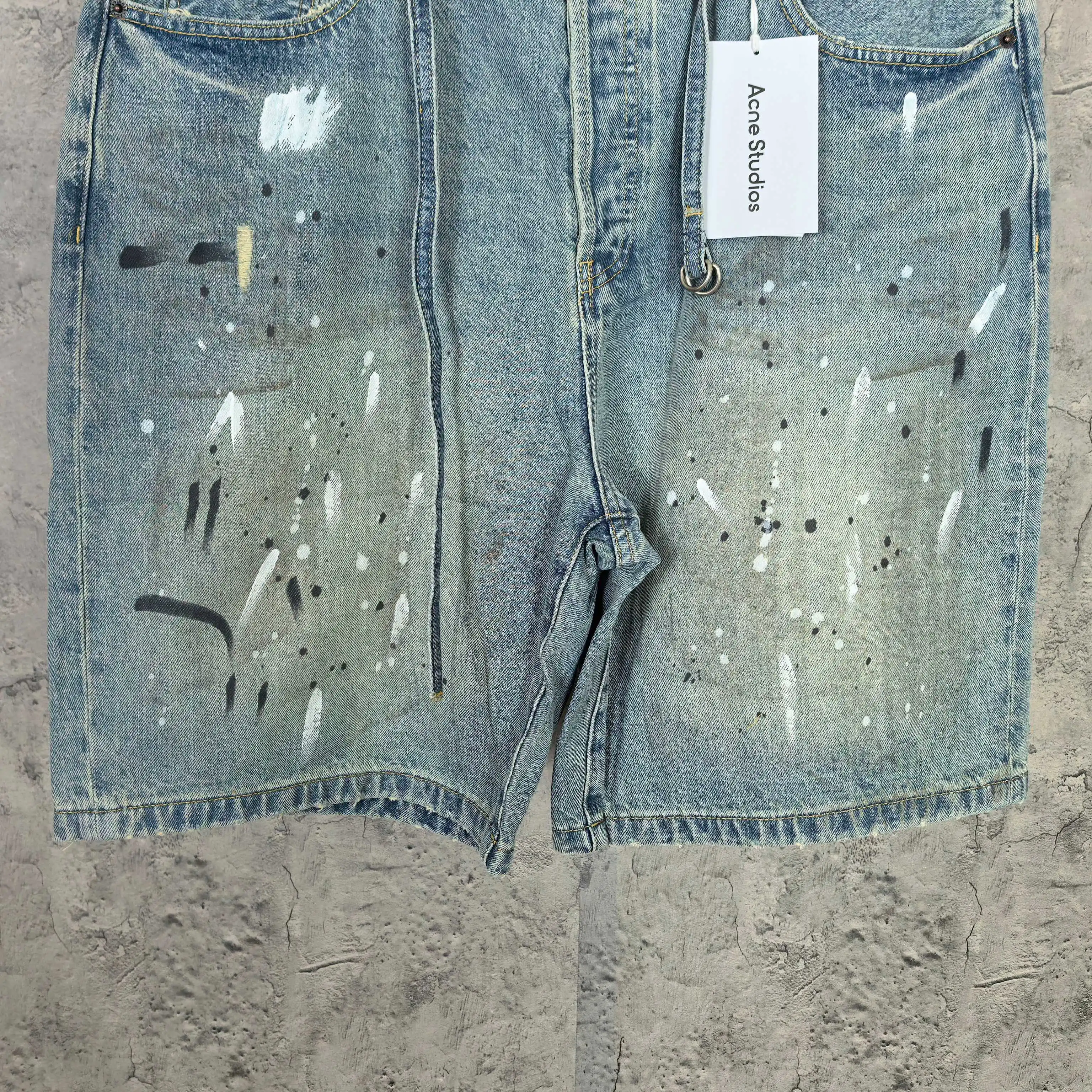 1981 Paint-Splatter Drawstring Denim Shorts D24024536 — view 8
