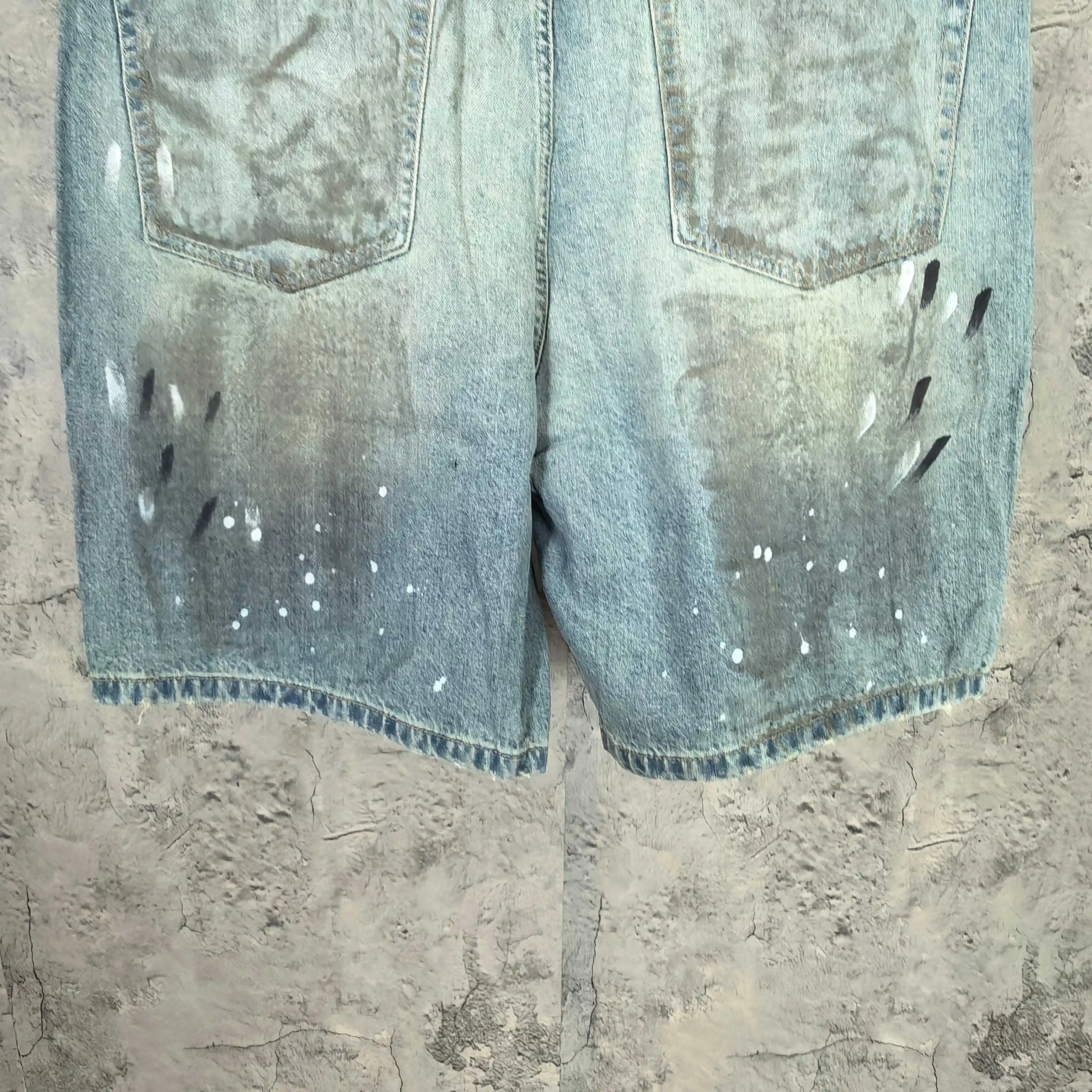 1981 Paint-Splatter Drawstring Denim Shorts D24024536 — view 9