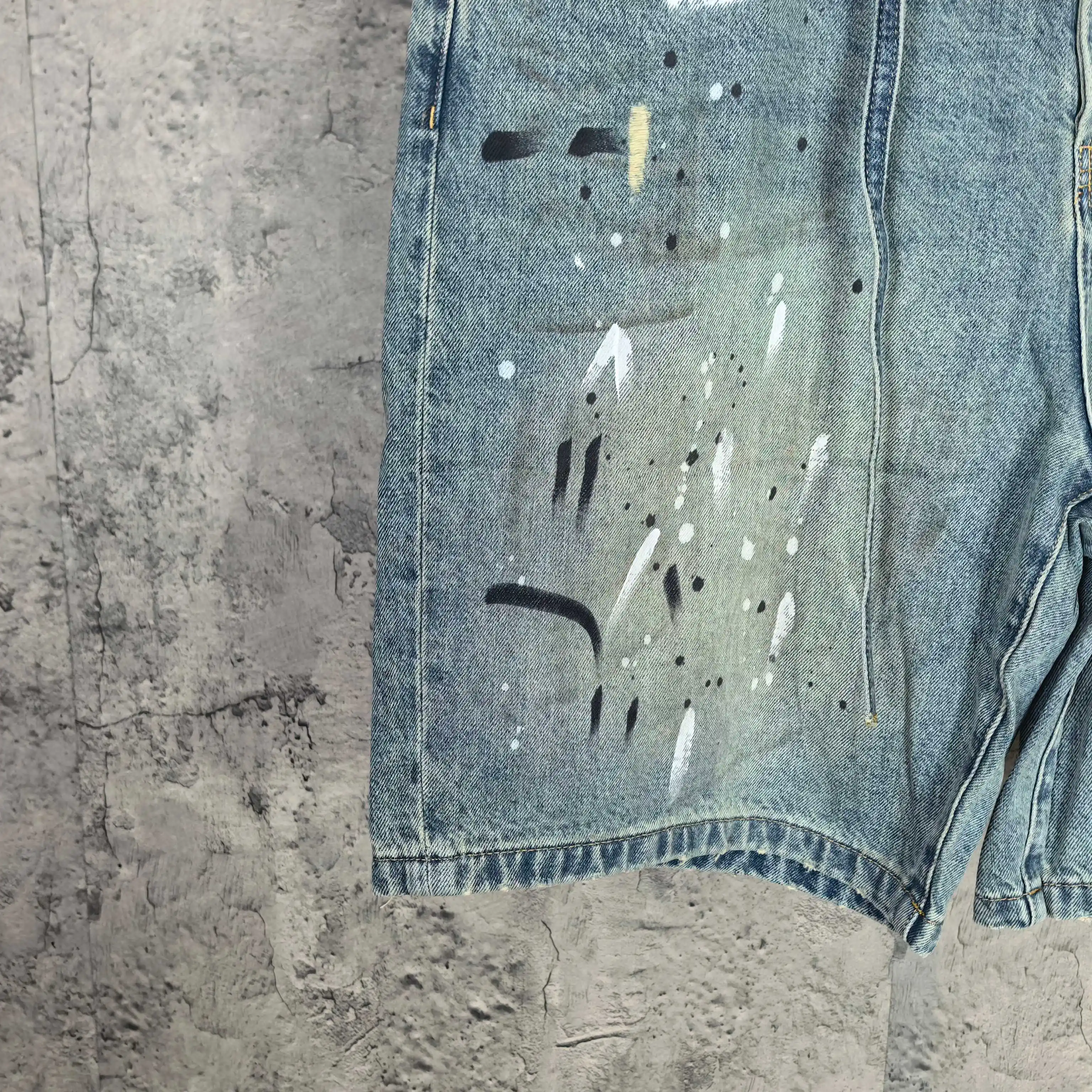 1981 Paint-Splatter Drawstring Denim Shorts D24024536 — view 10