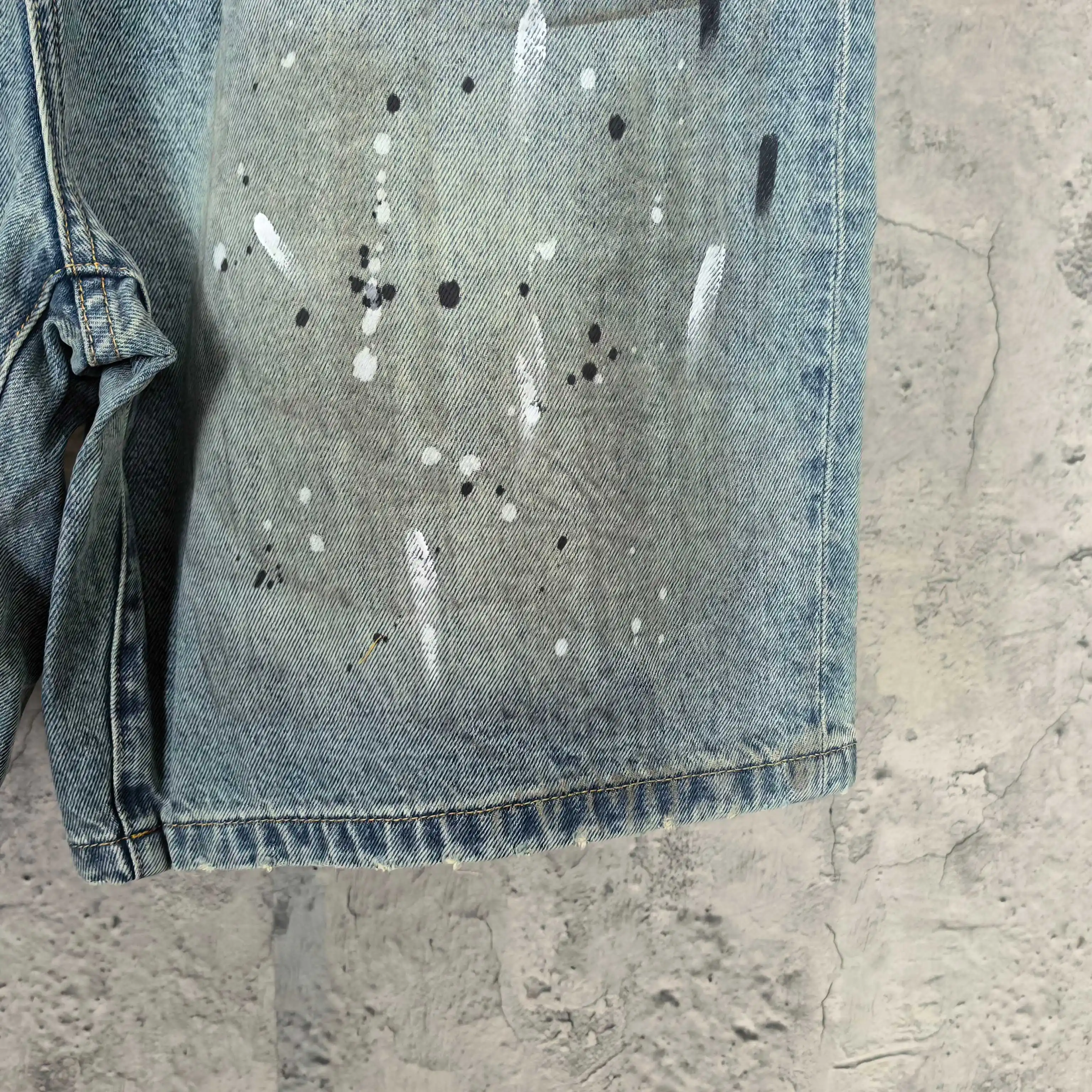 1981 Paint-Splatter Drawstring Denim Shorts D24024536 — view 12