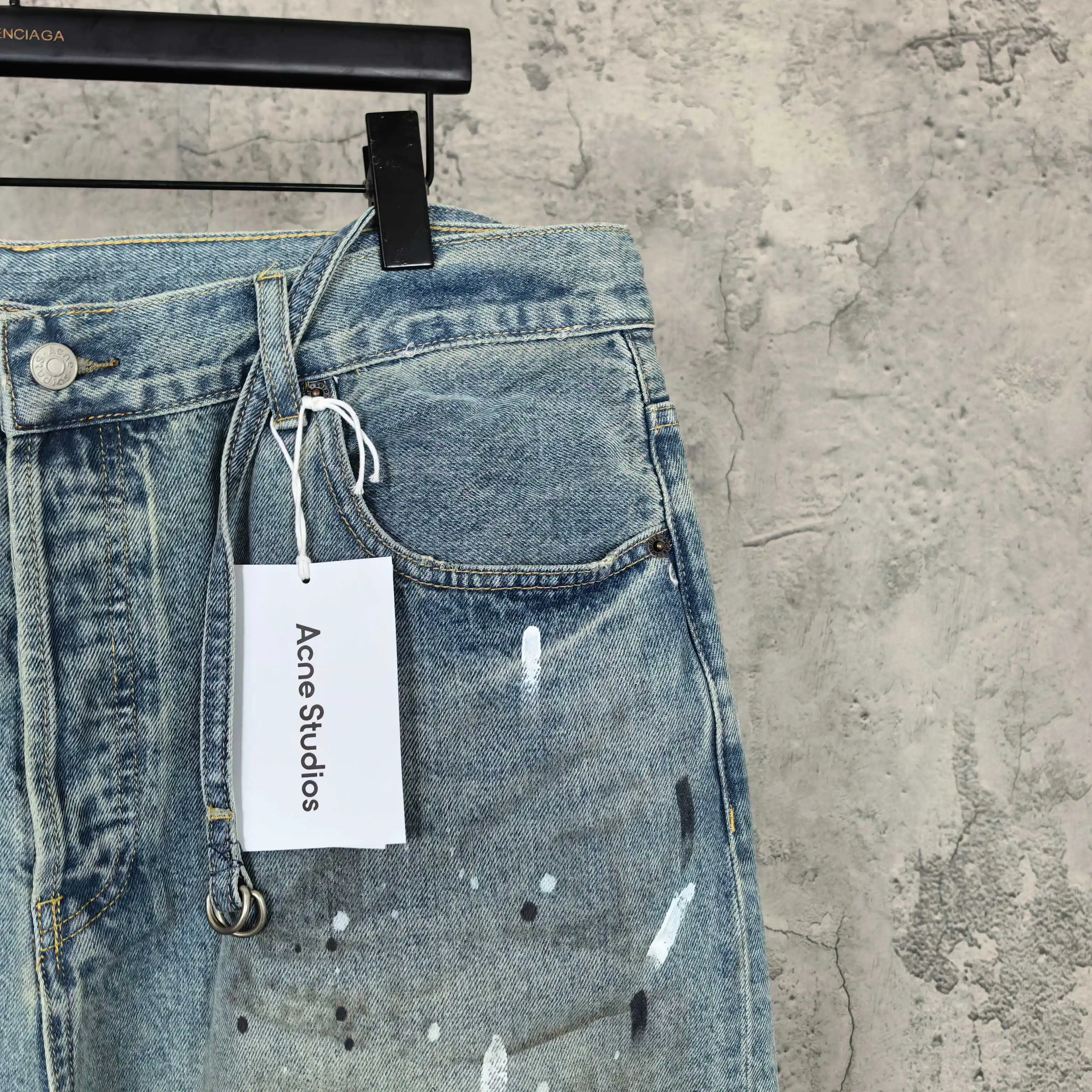 1981 Paint-Splatter Drawstring Denim Shorts D24024536 — view 13
