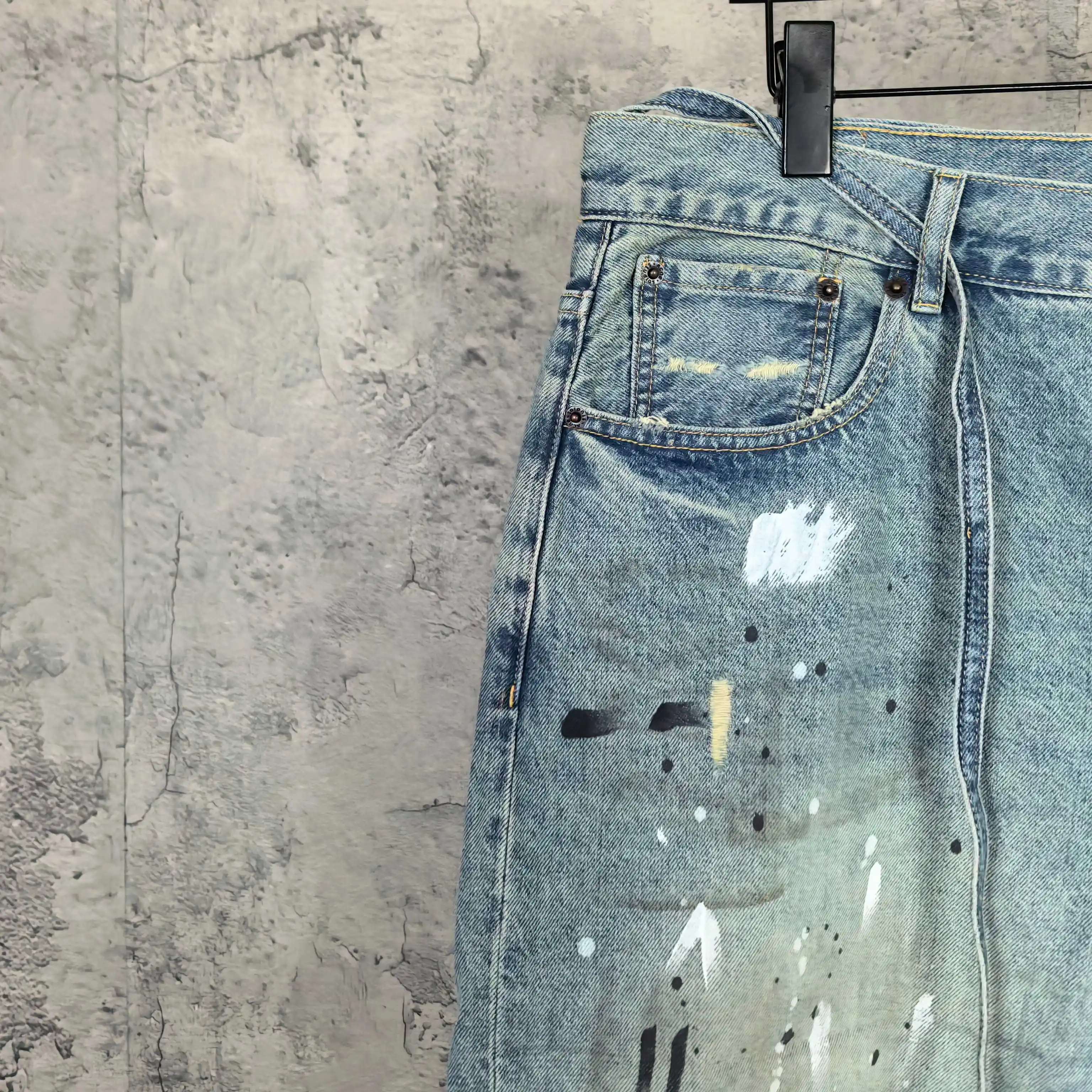 1981 Paint-Splatter Drawstring Denim Shorts D24024536 — view 14