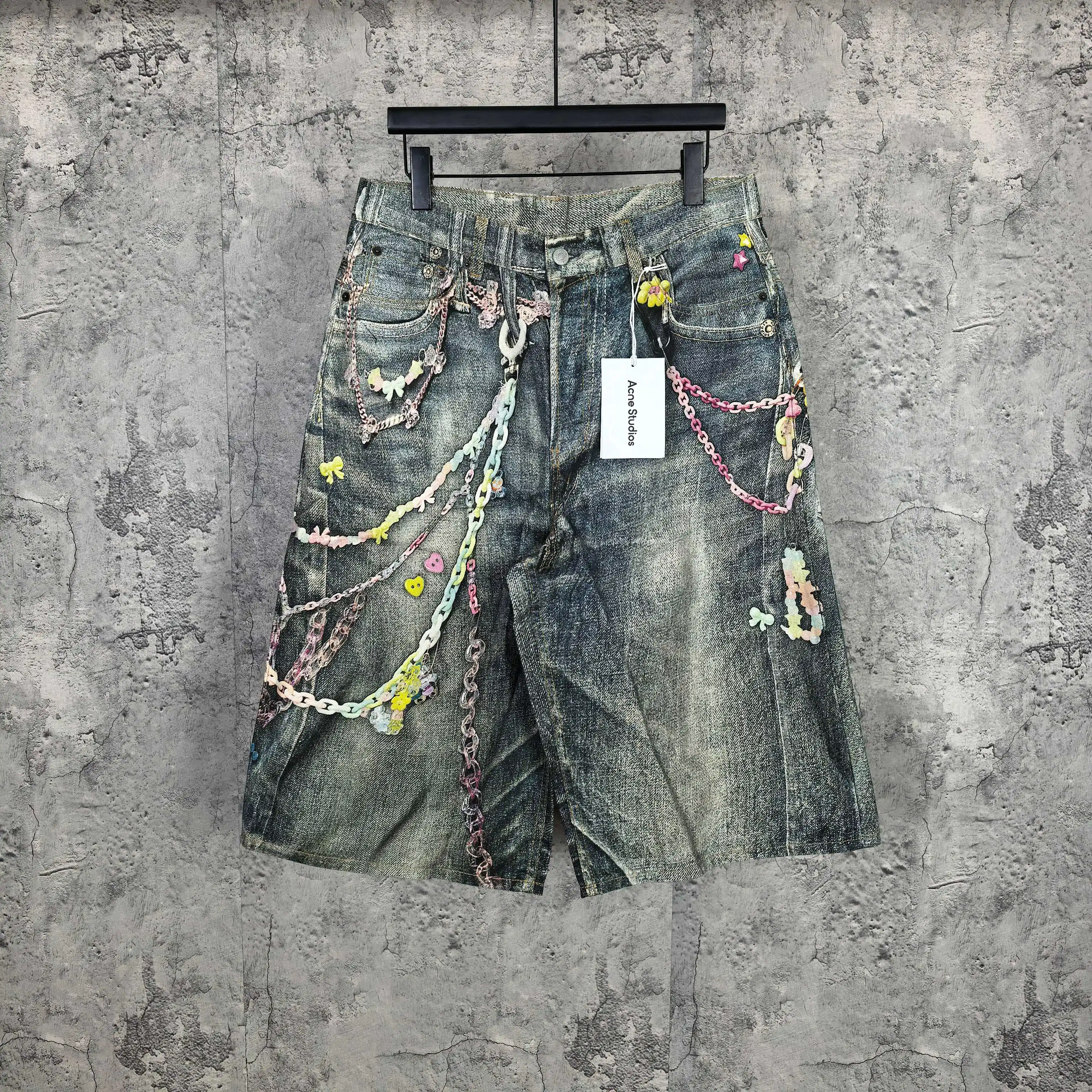 1996 Candy 3D Digital Print Denim Shorts D24024537