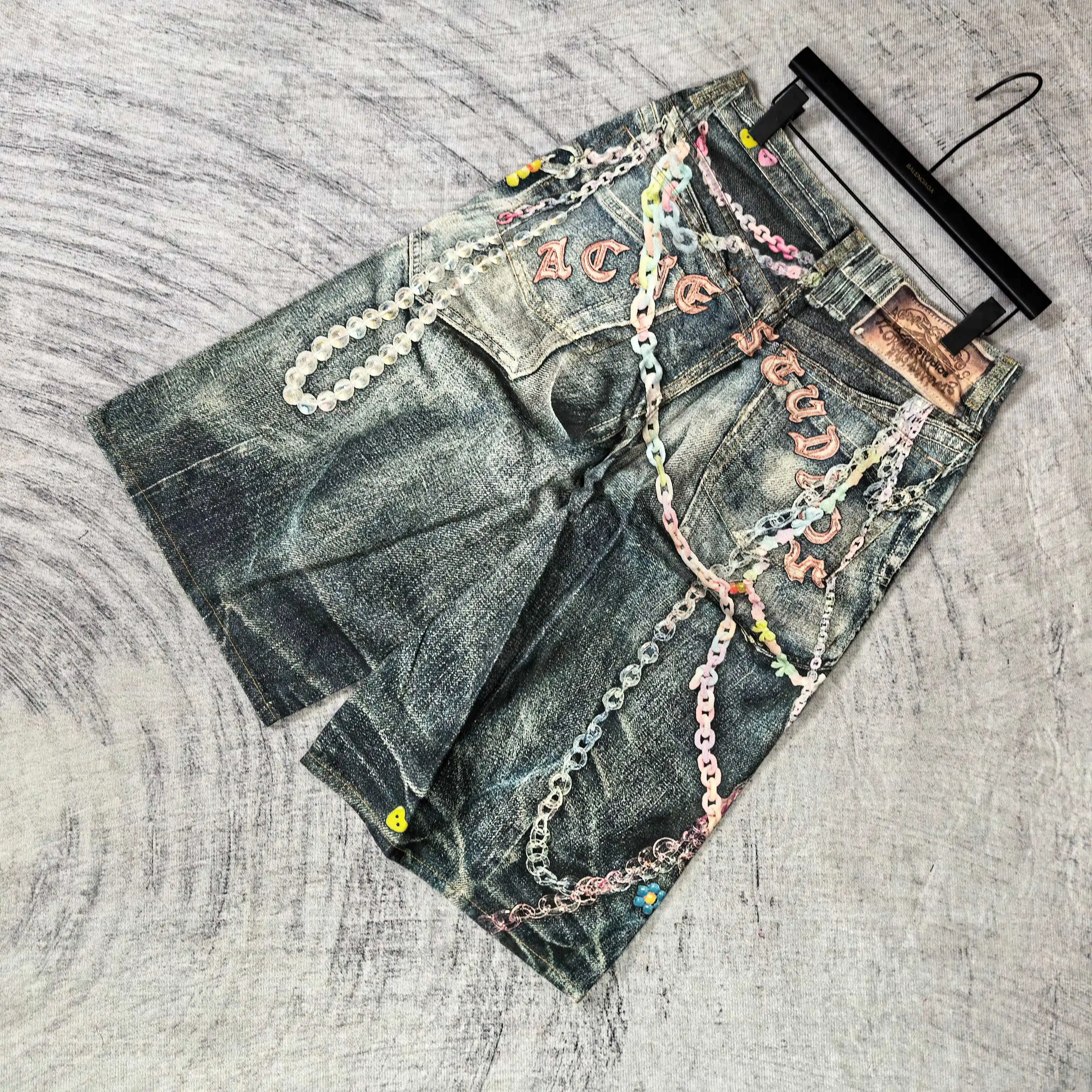 1996 Candy 3D Digital Print Denim Shorts D24024537 — view 5