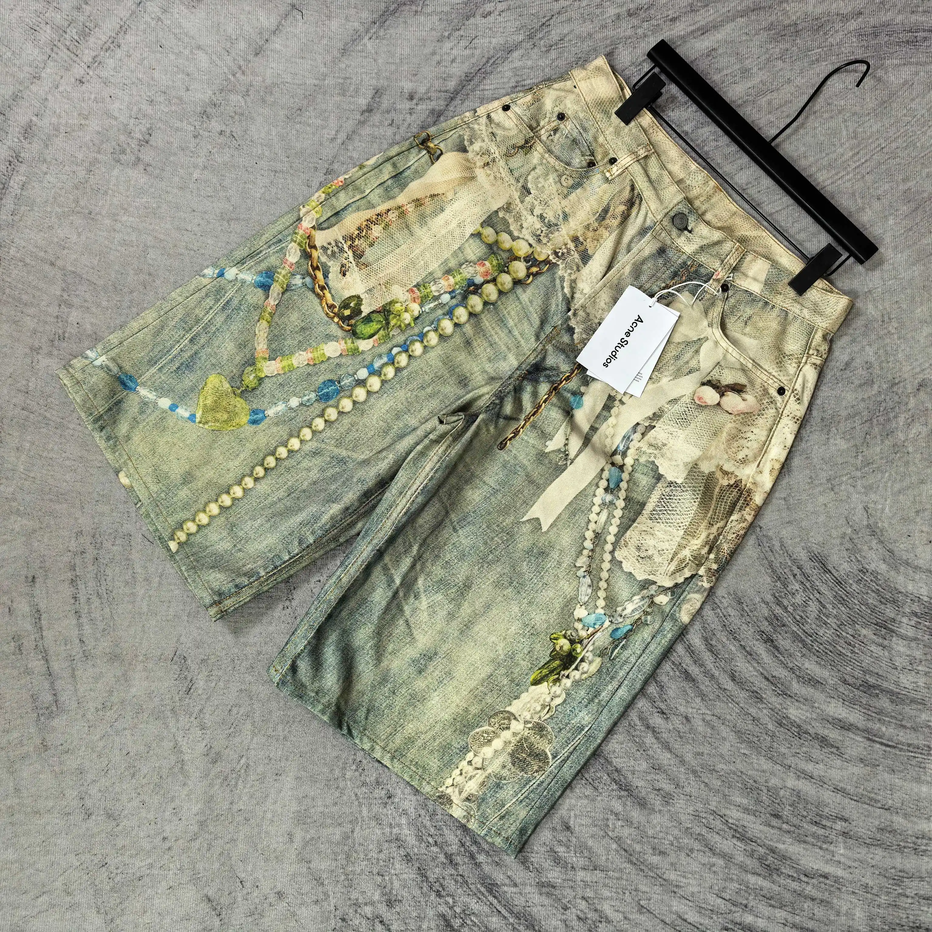 1996 Trompe L'oeil Print Denim Shorts D24024539 — view 4