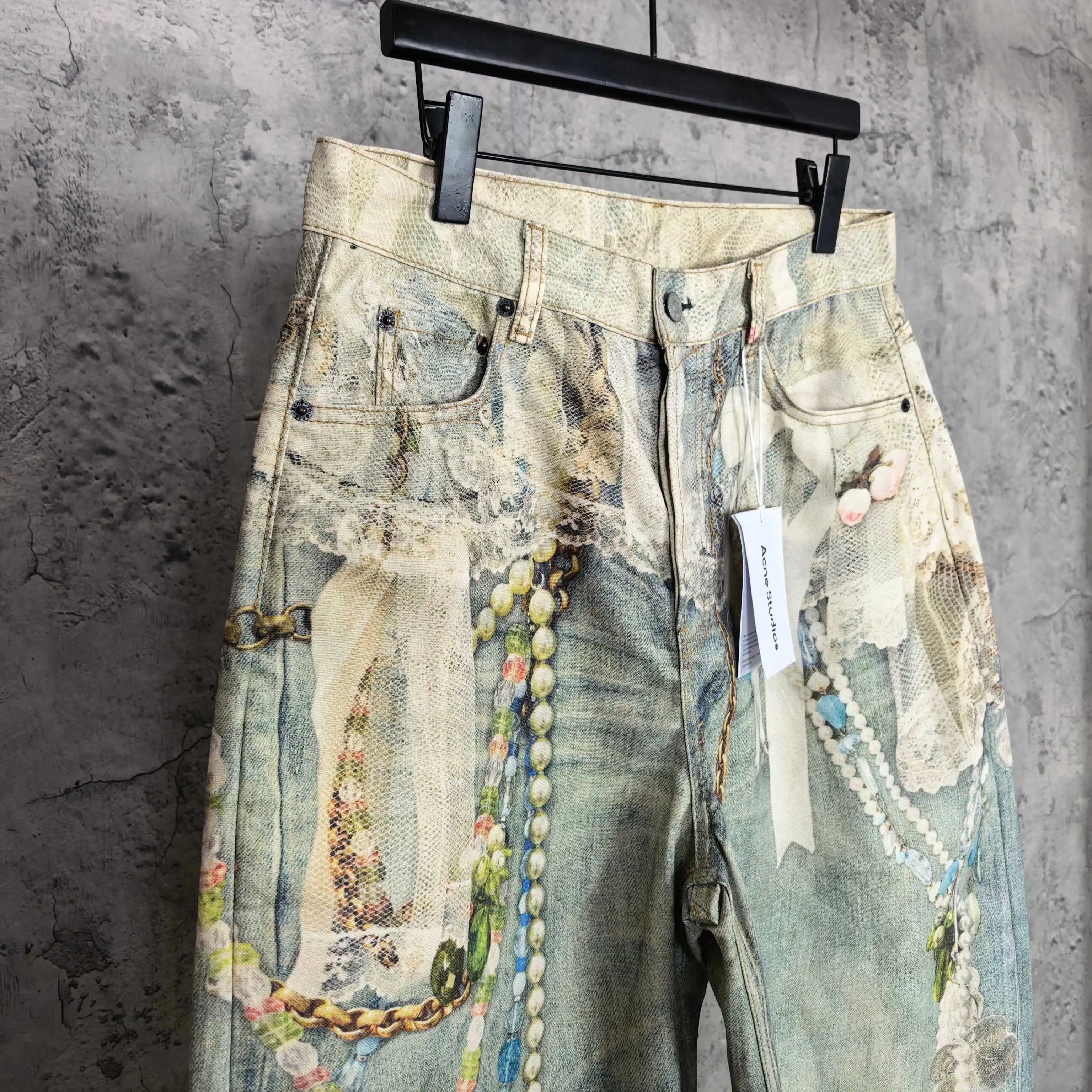 1996 Trompe L'oeil Print Denim Shorts D24024539 — view 7