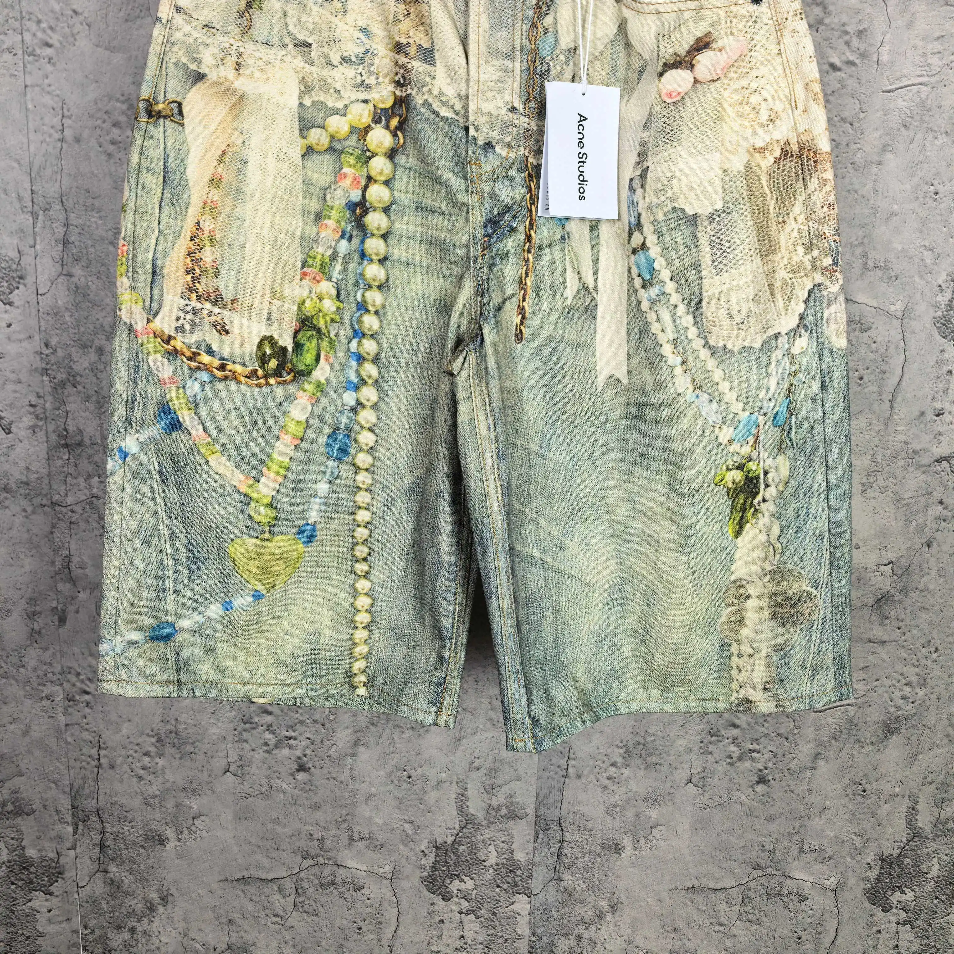 1996 Trompe L'oeil Print Denim Shorts D24024539 — view 8