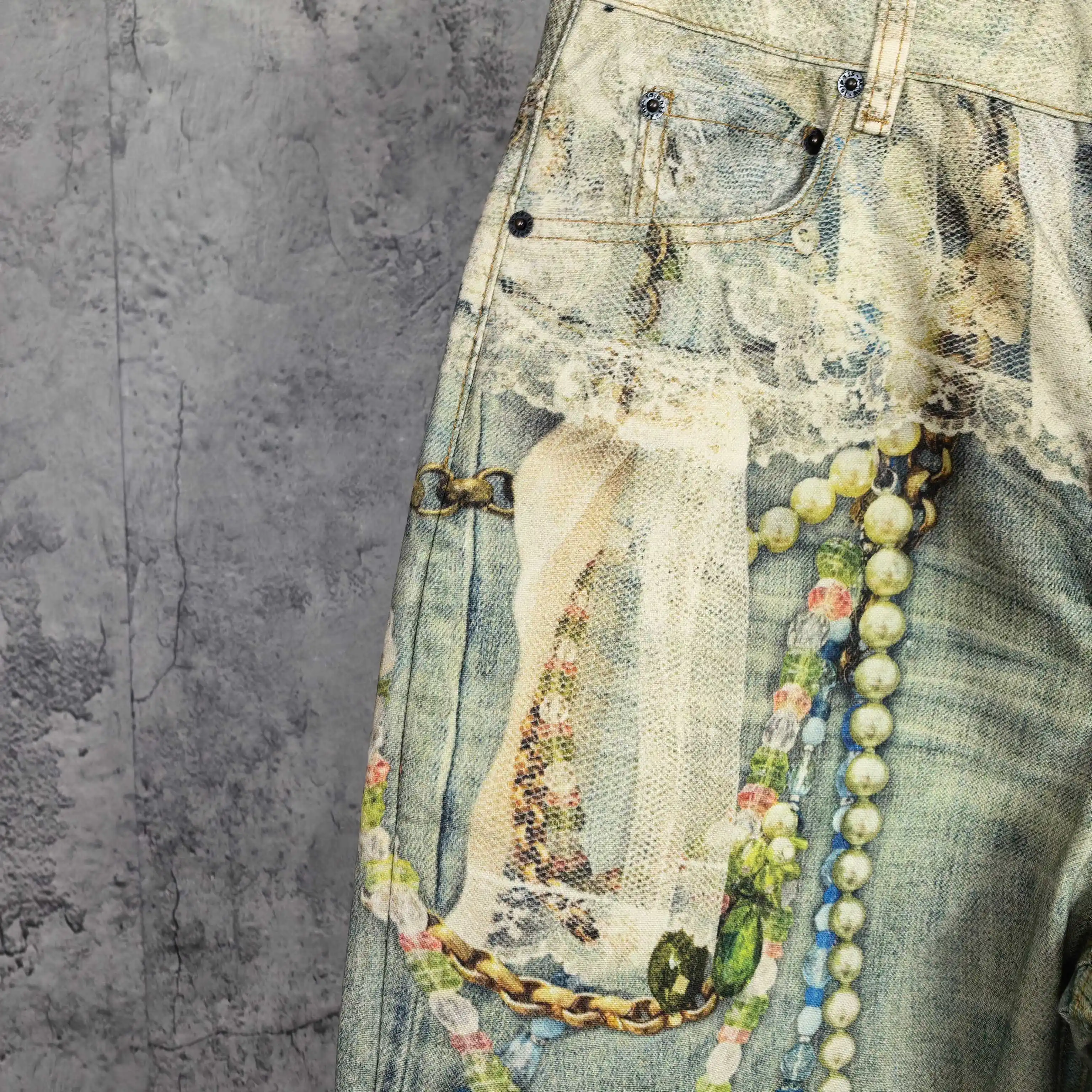 1996 Trompe L'oeil Print Denim Shorts D24024539 — view 10