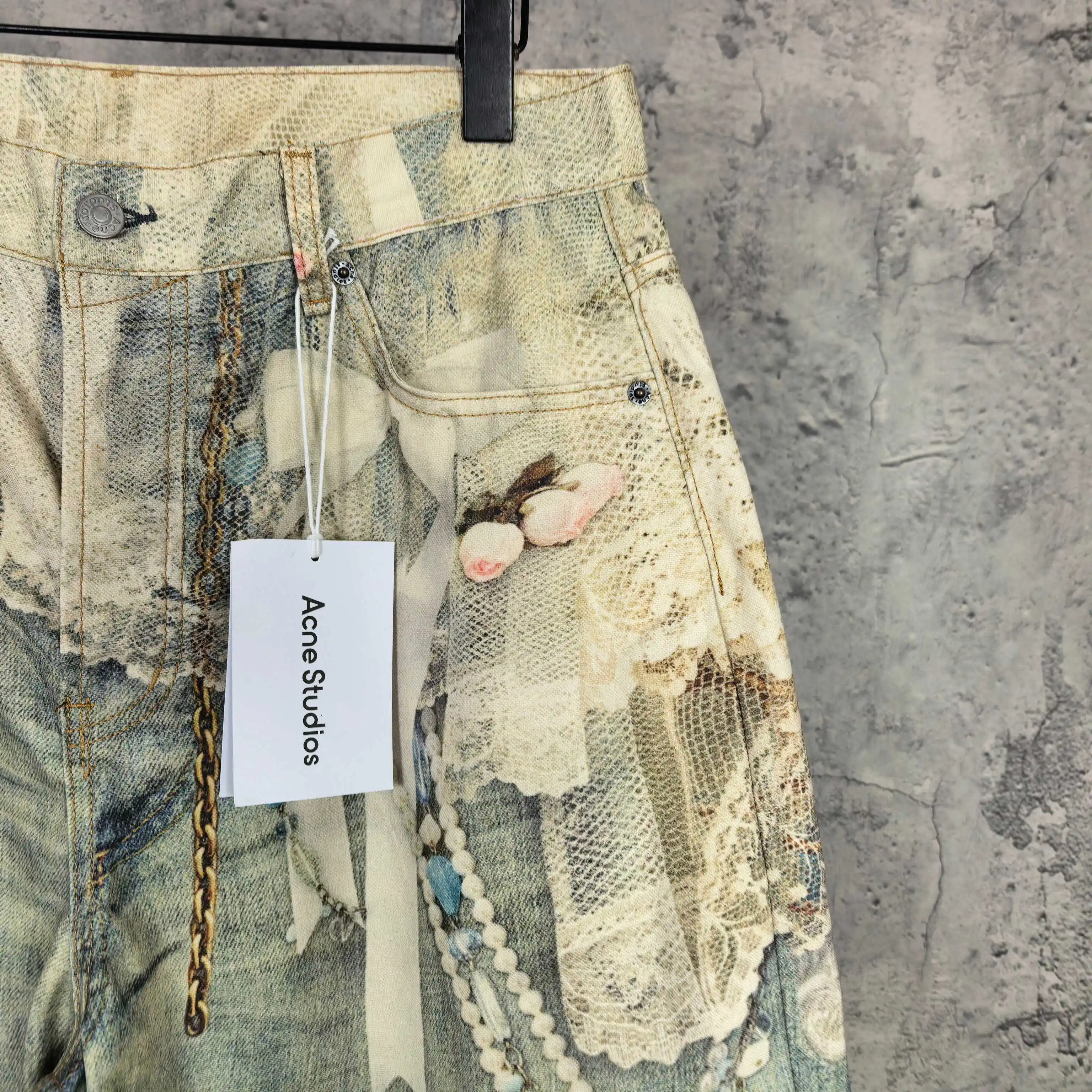 1996 Trompe L'oeil Print Denim Shorts D24024539 — view 12
