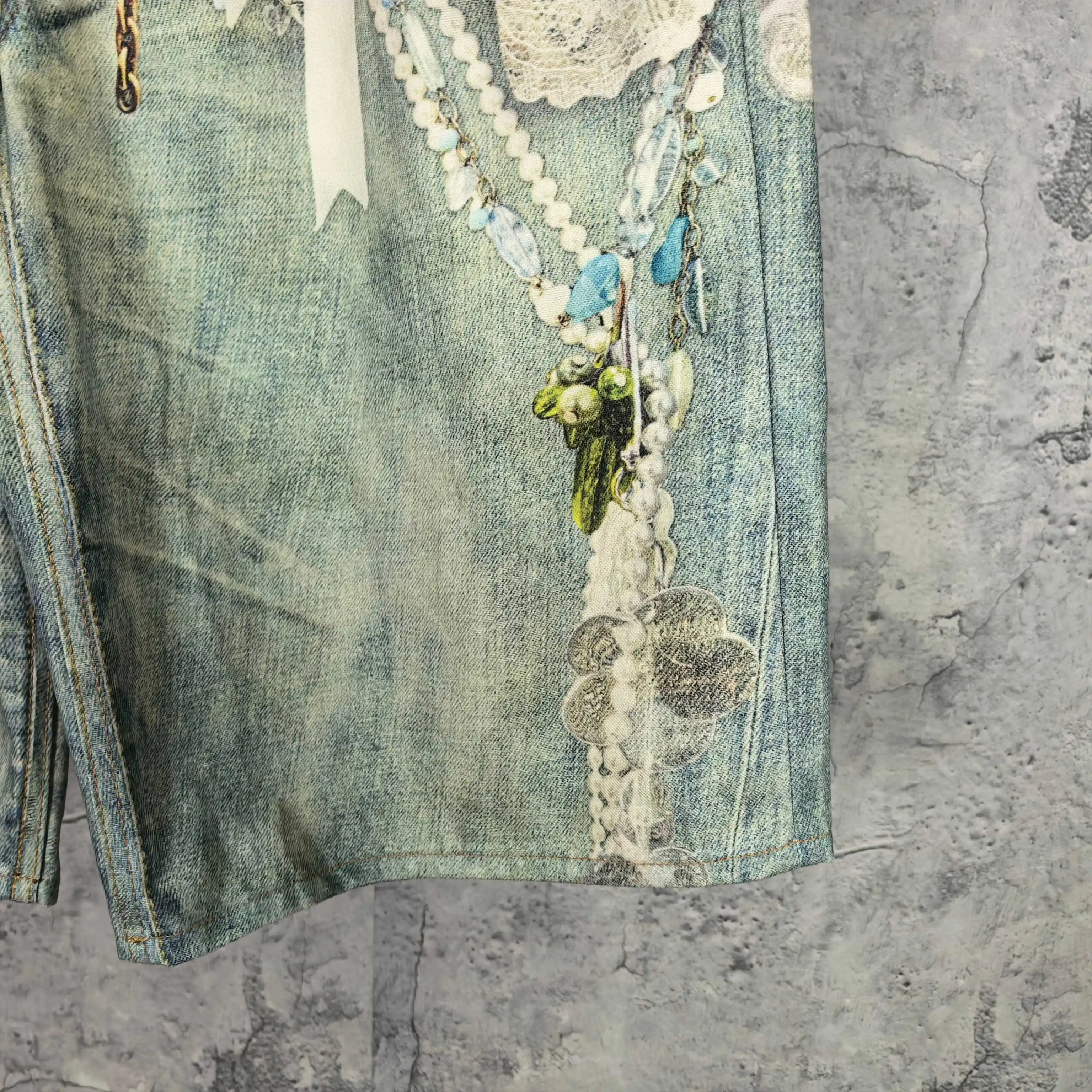 1996 Trompe L'oeil Print Denim Shorts D24024539 — view 15