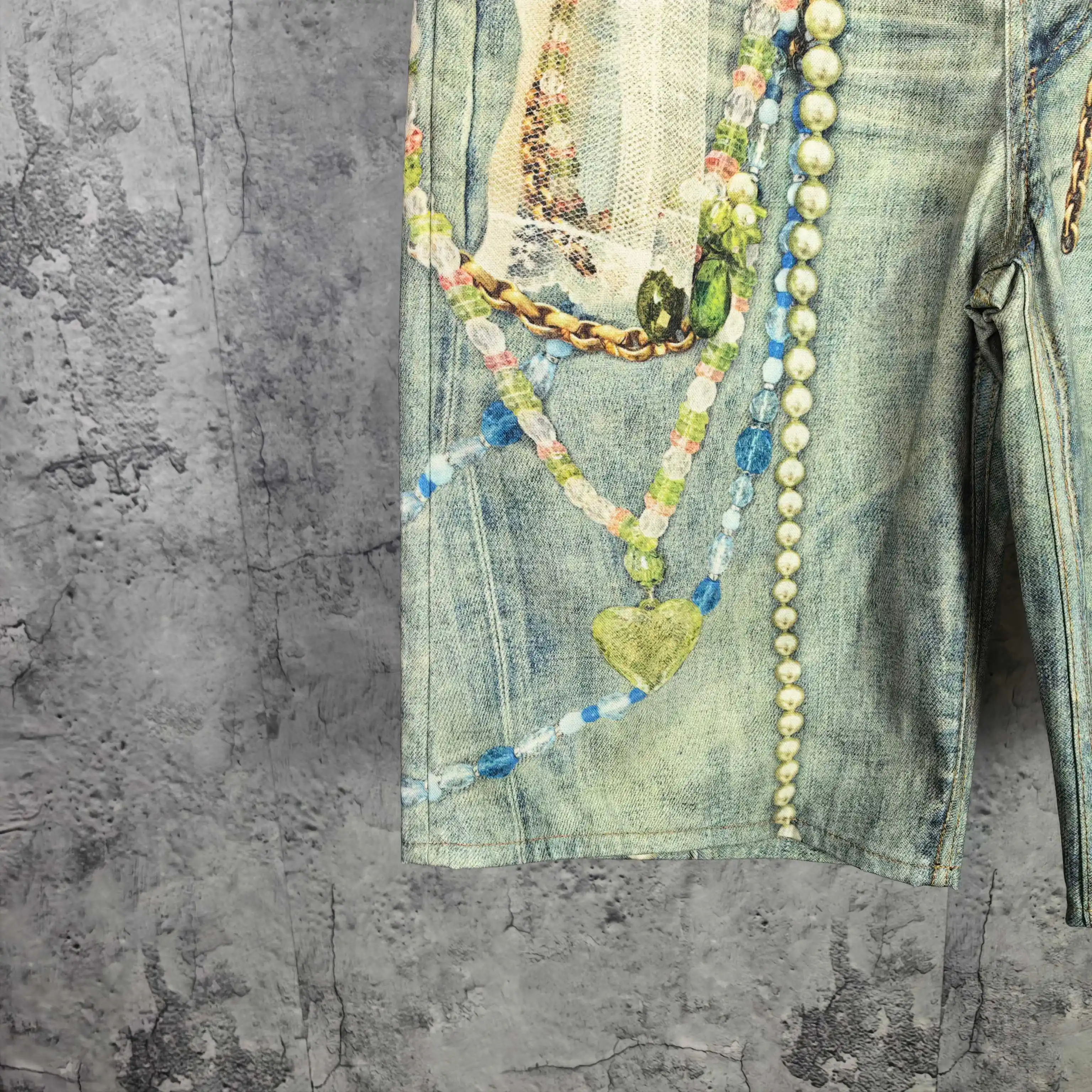 1996 Trompe L'oeil Print Denim Shorts D24024539 — view 16
