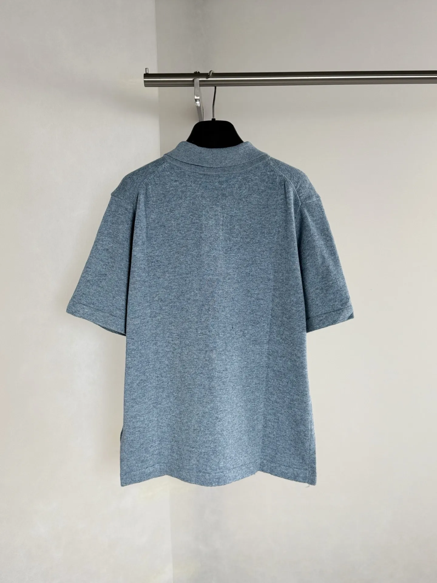 Logo-Embroidered Mélange Knit Polo Shirt D24018704 — view 2