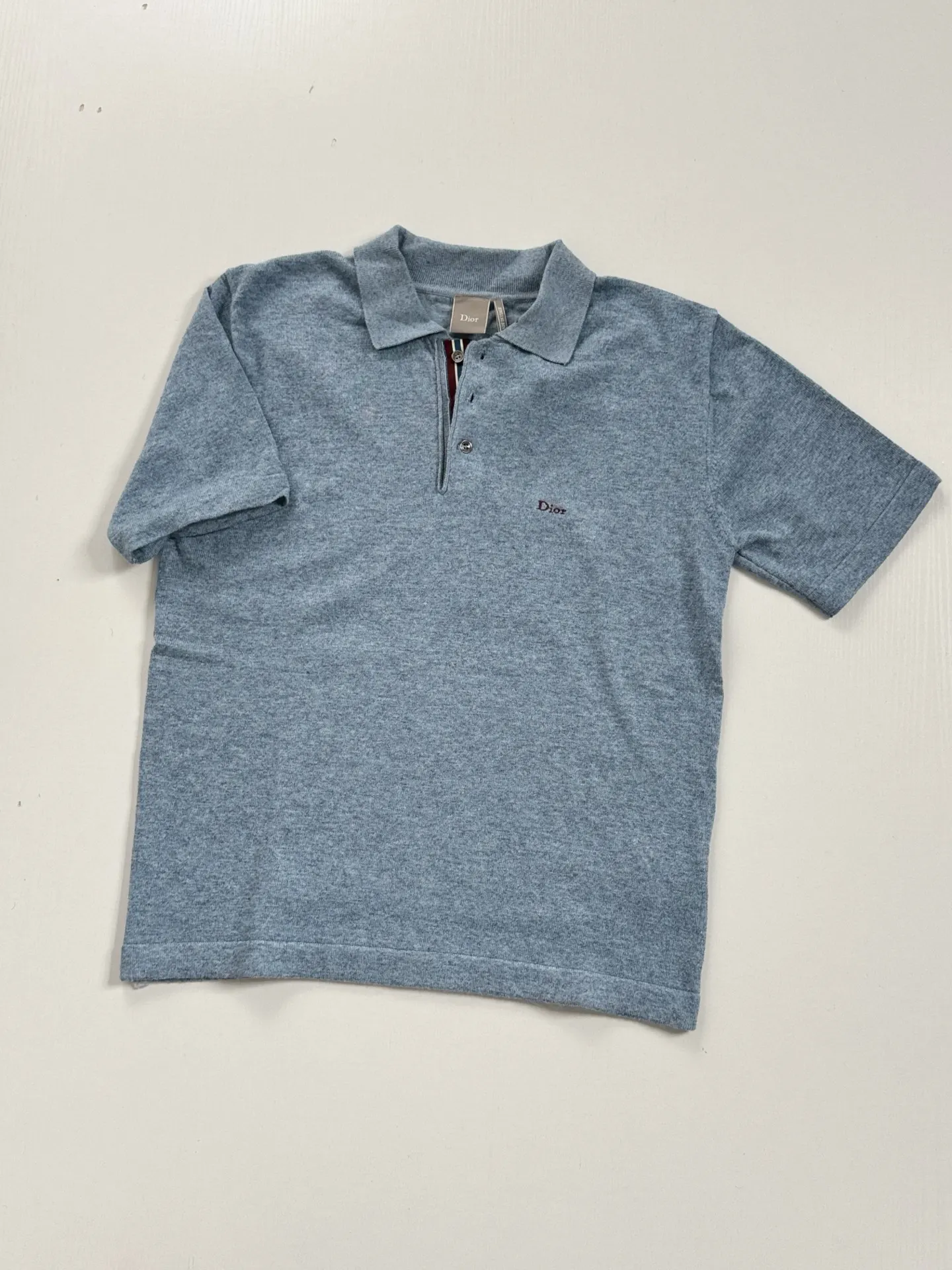 Logo-Embroidered Mélange Knit Polo Shirt D24018704 — view 3