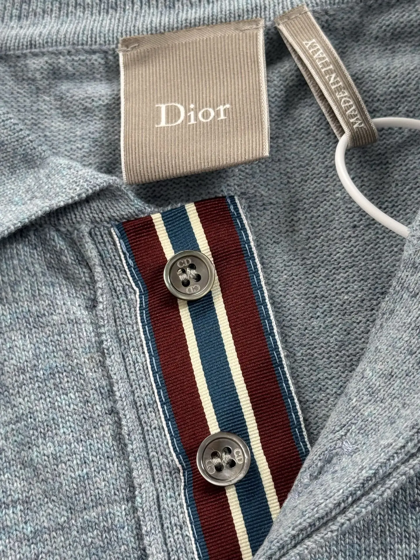 Logo-Embroidered Mélange Knit Polo Shirt D24018704 — view 5