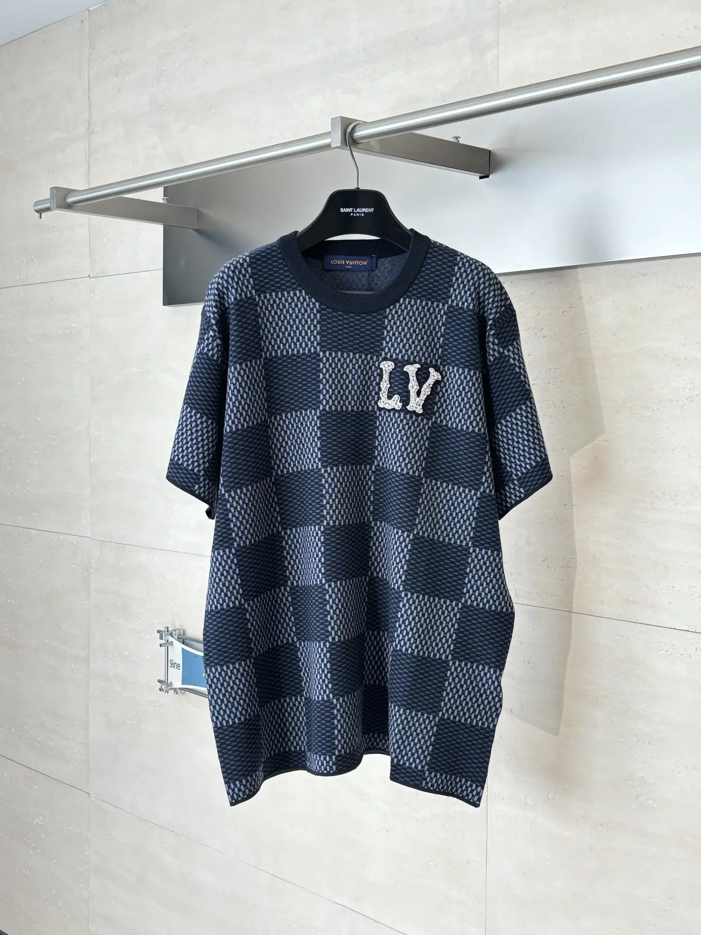 Damier Sequin-Embellished Knit T-Shirt D24518635
