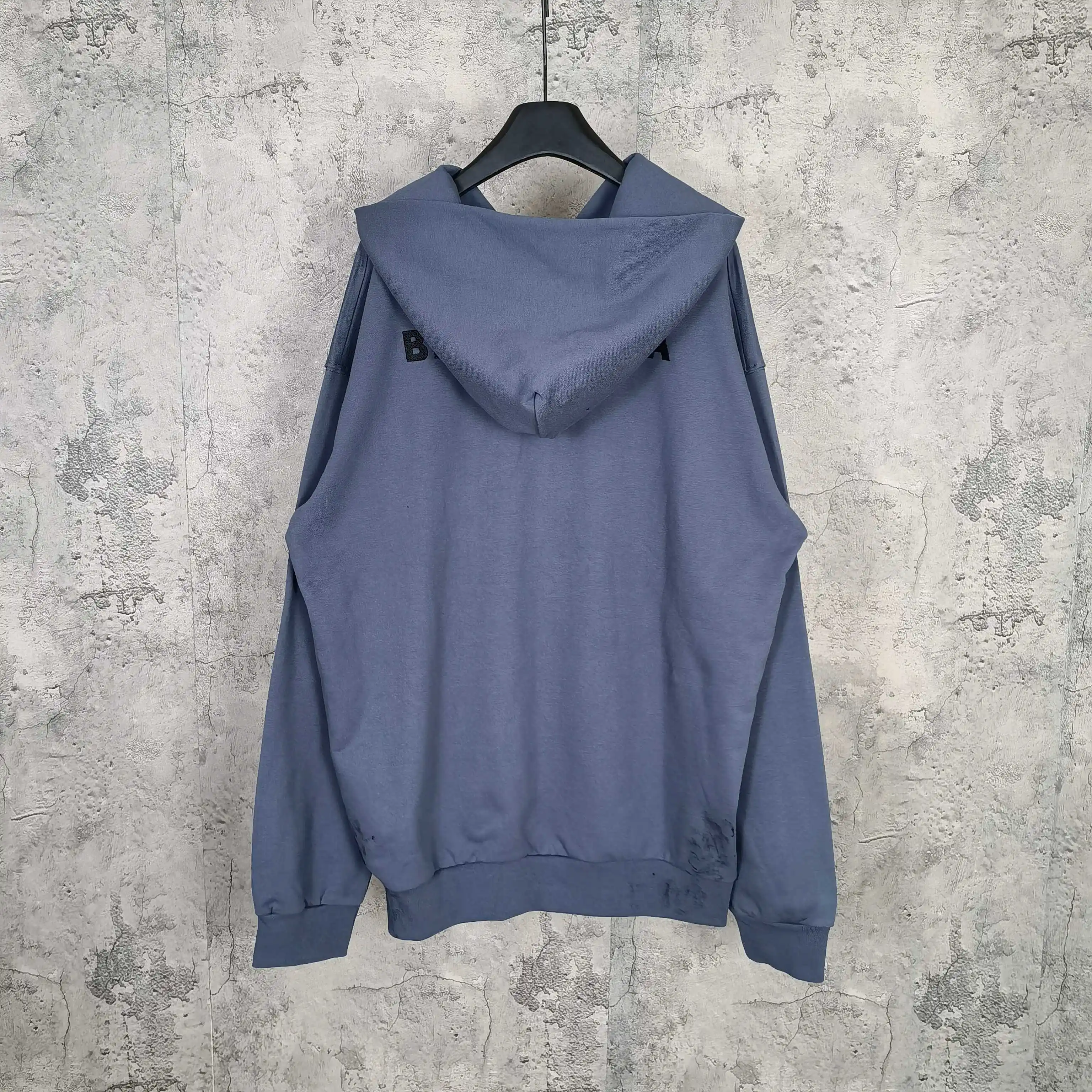 Distressed Paint-Splatter Zip-Up Hoodie D24524518 — view 2