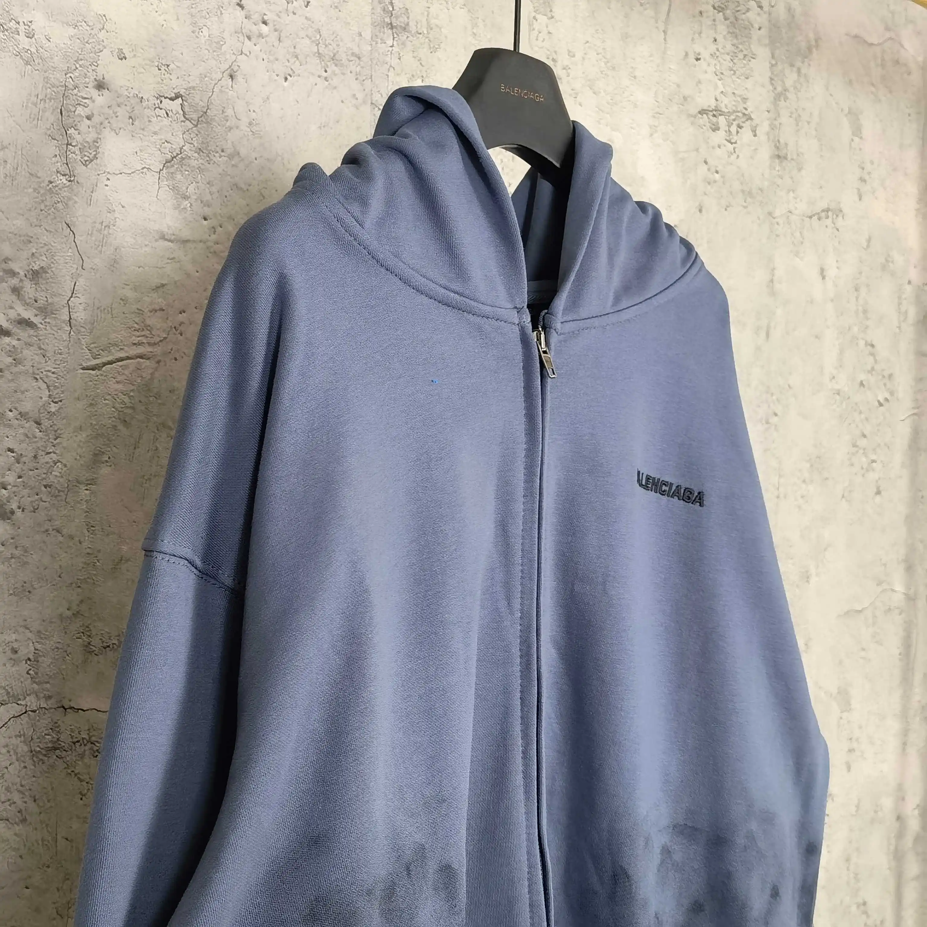 Distressed Paint-Splatter Zip-Up Hoodie D24524518 — view 7