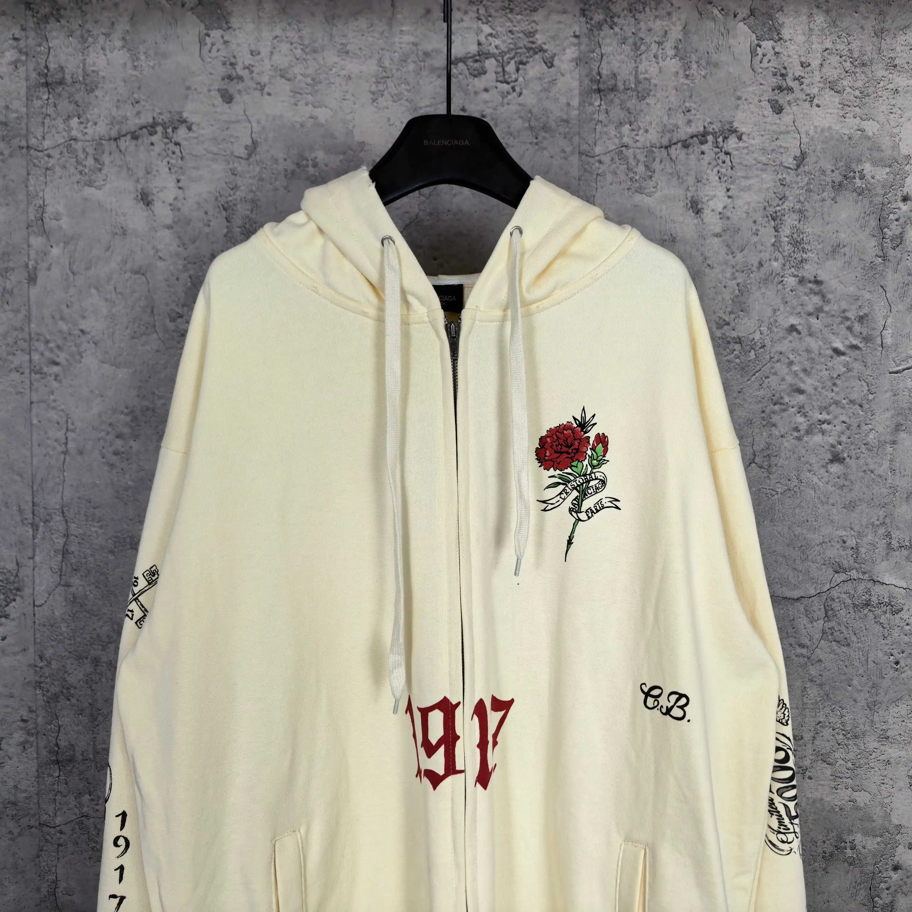 Tattoo Logo Print Zip-Up Hoodie D24524460 — view 3