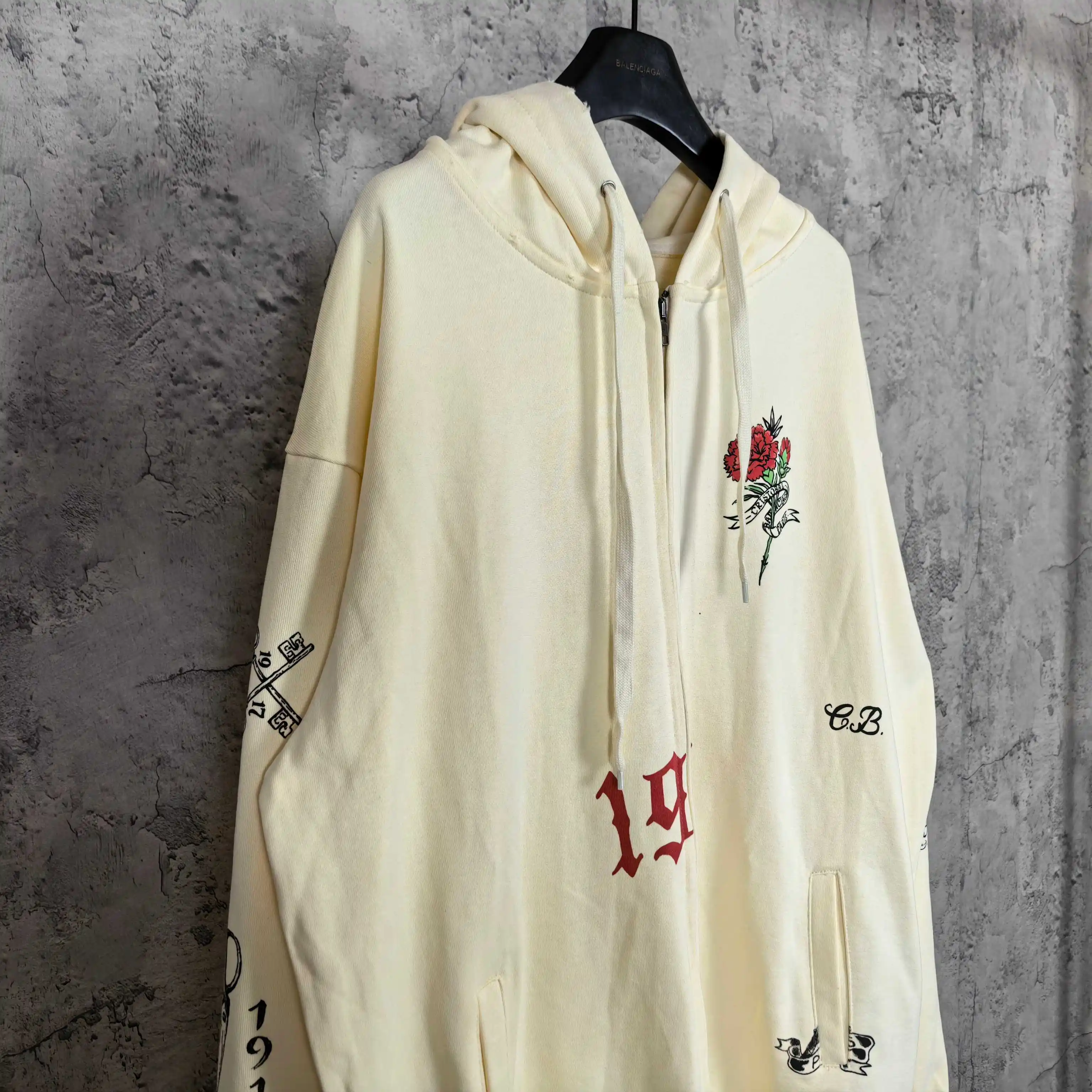 Tattoo Logo Print Zip-Up Hoodie D24524460 — view 7