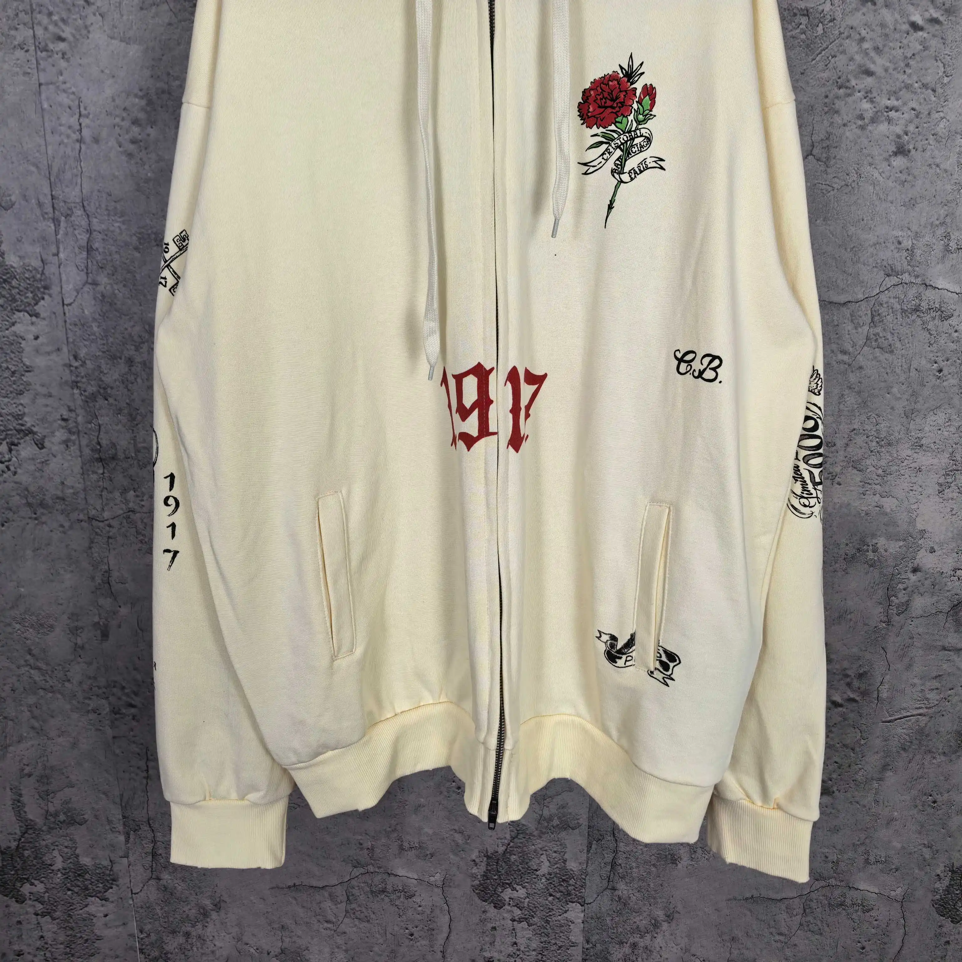 Tattoo Logo Print Zip-Up Hoodie D24524460 — view 10