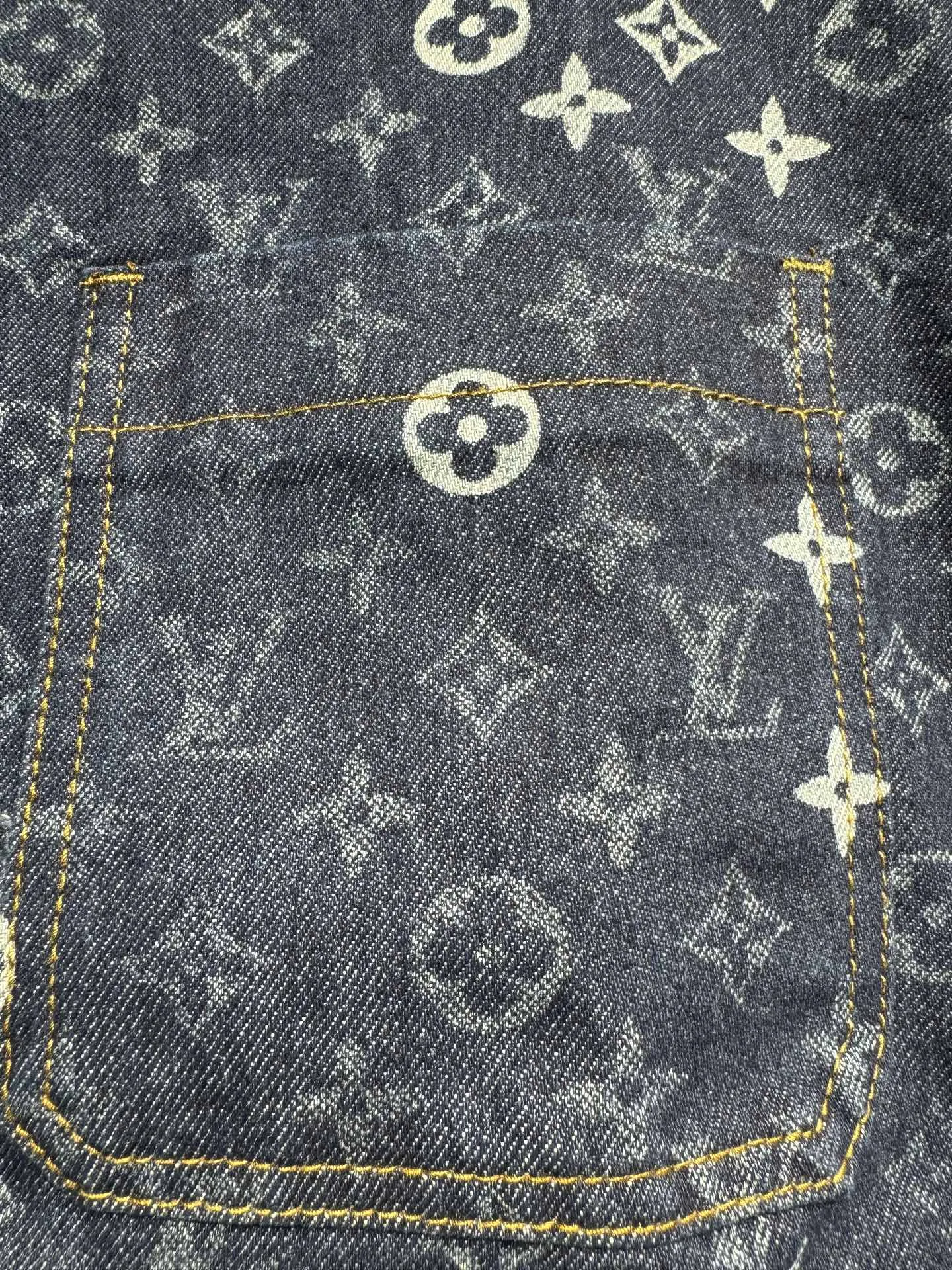 Monogram Denim Zip-Up Jacket with Corduroy Collar D24524343 — view 4