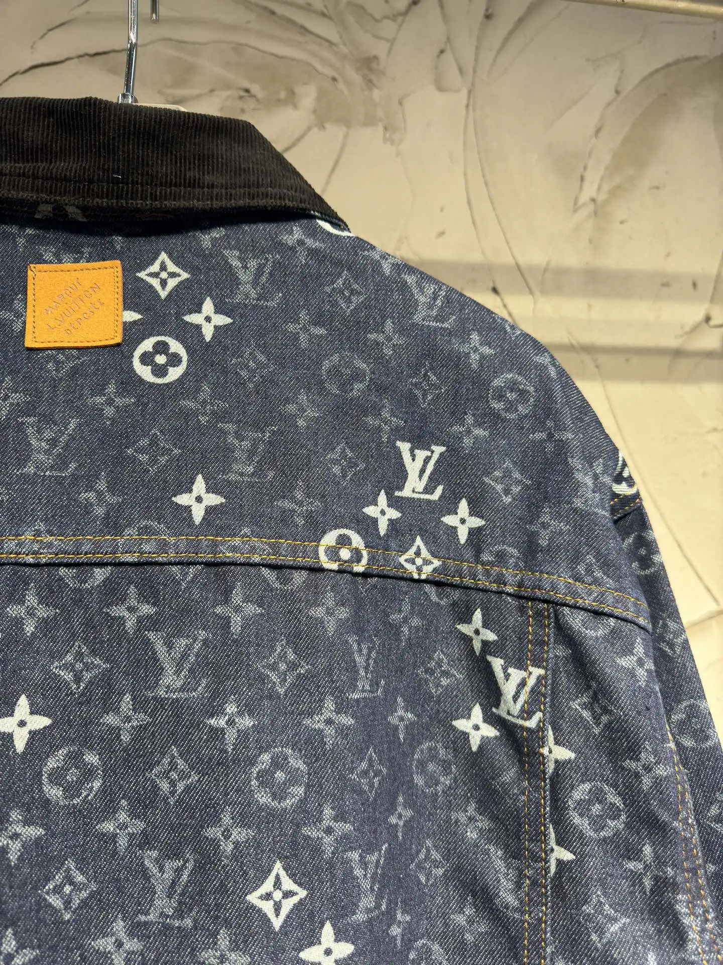 Monogram Denim Zip-Up Jacket with Corduroy Collar D24524343 — view 8