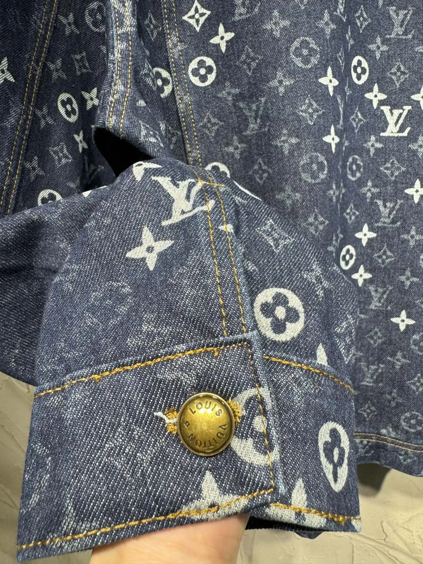 Monogram Denim Zip-Up Jacket with Corduroy Collar D24524343 — view 12