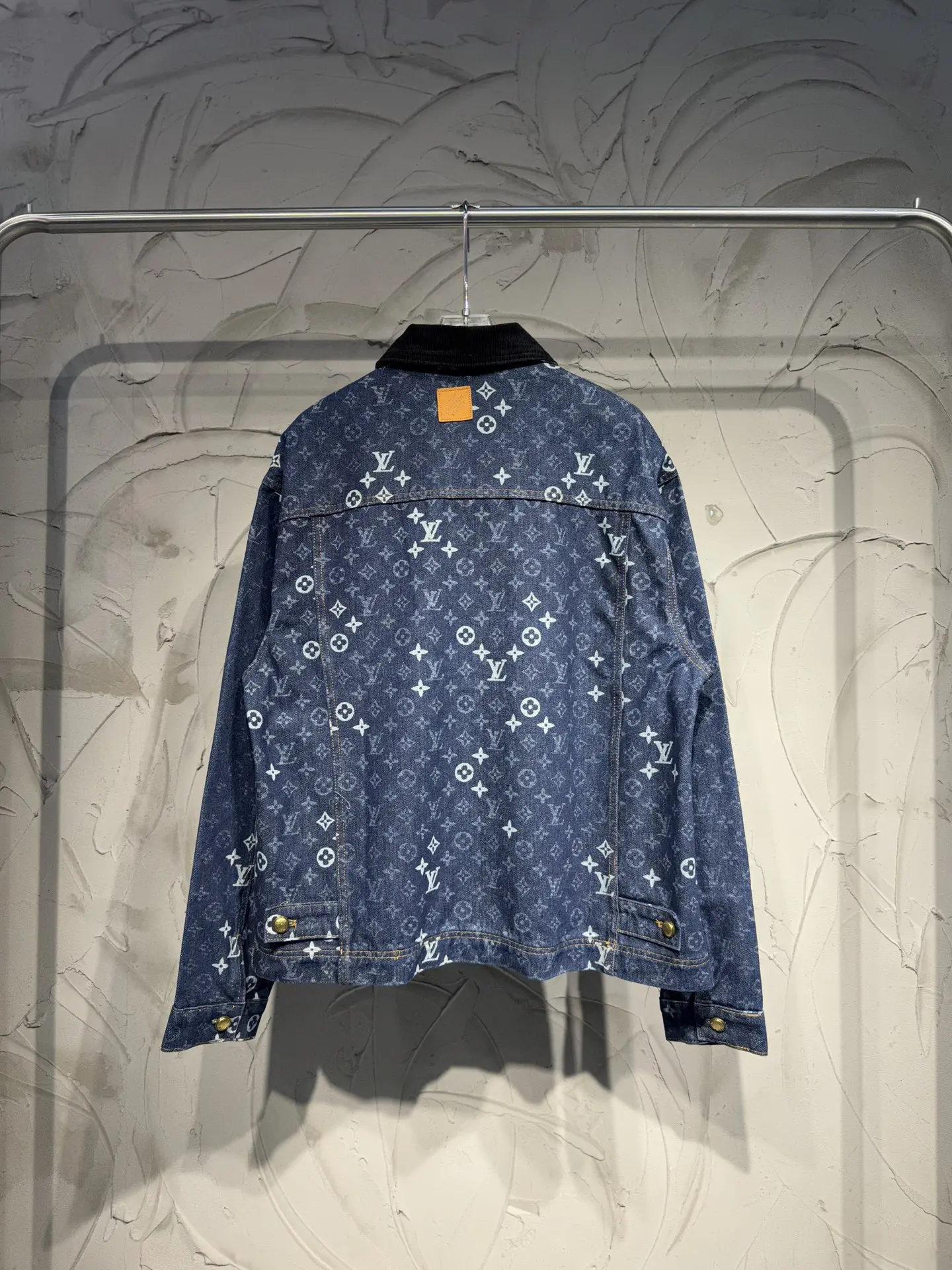 Monogram Denim Zip-Up Jacket with Corduroy Collar D24524343 — view 13