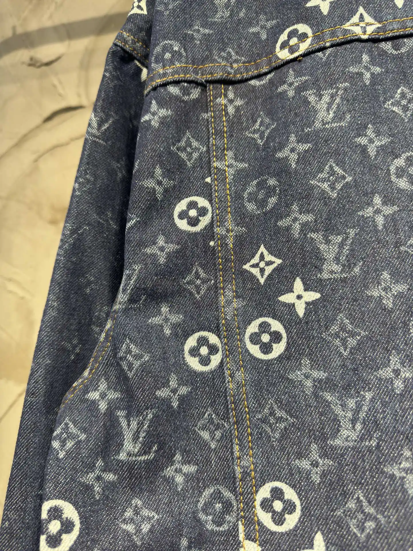 Monogram Denim Zip-Up Jacket with Corduroy Collar D24524343 — view 14