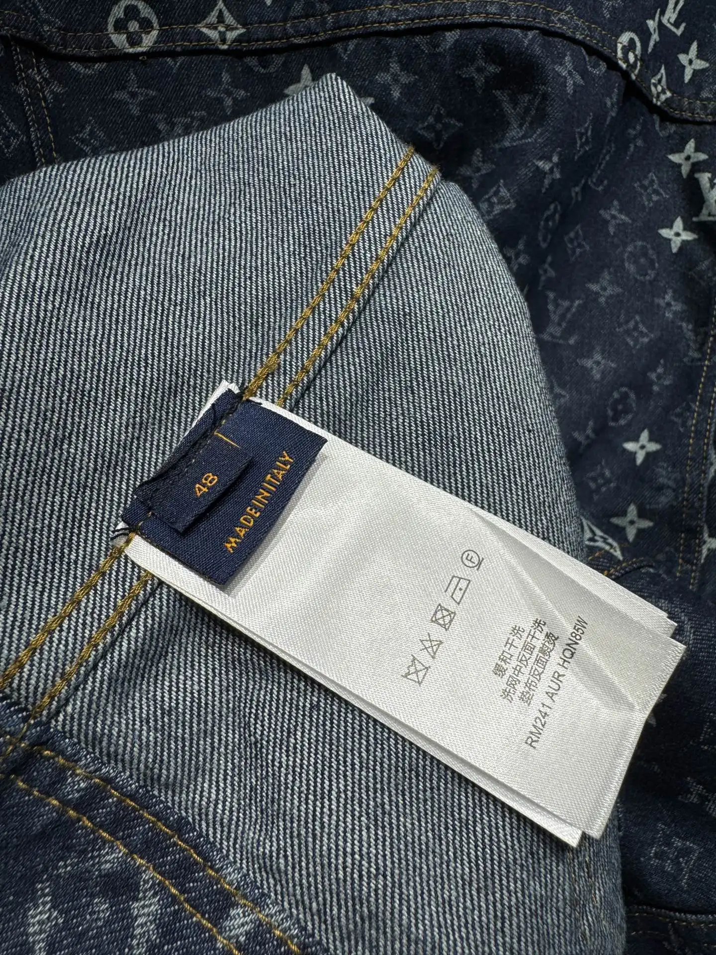 Monogram Denim Zip-Up Jacket with Corduroy Collar D24524343 — view 16